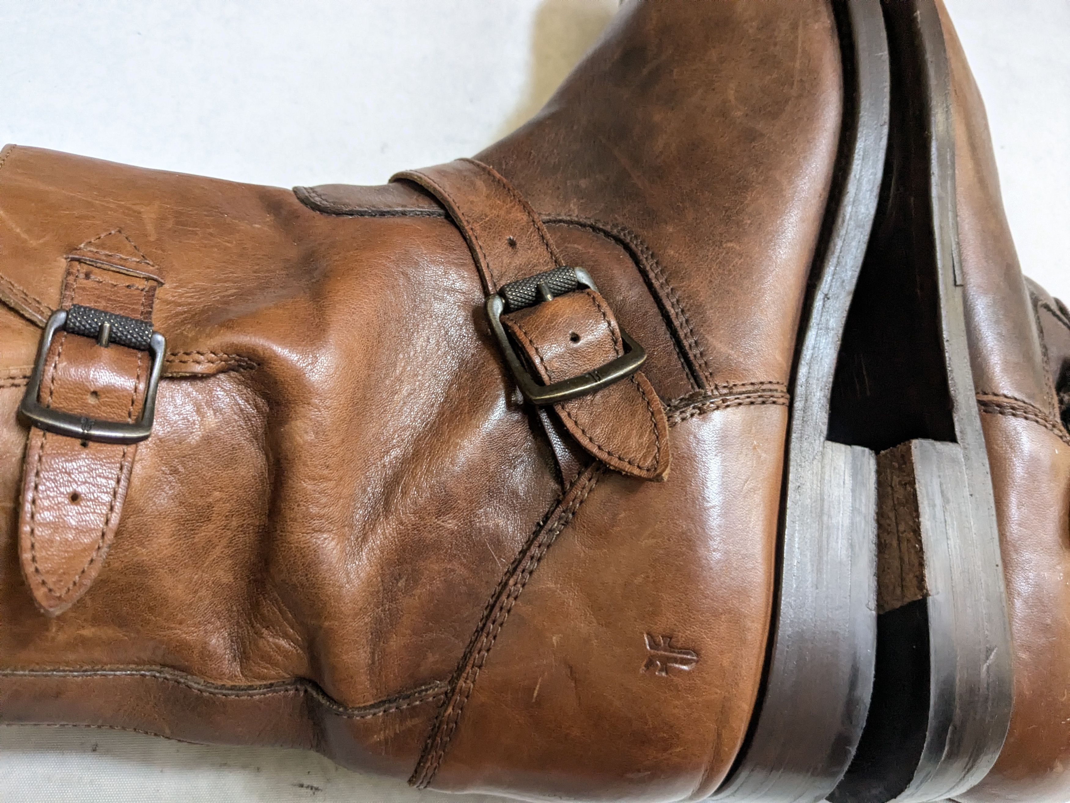 Frye Frye Engineer Boots Brown 11 D Stepas Buckle Leather Size US 11 / EU 44 - 11 Thumbnail