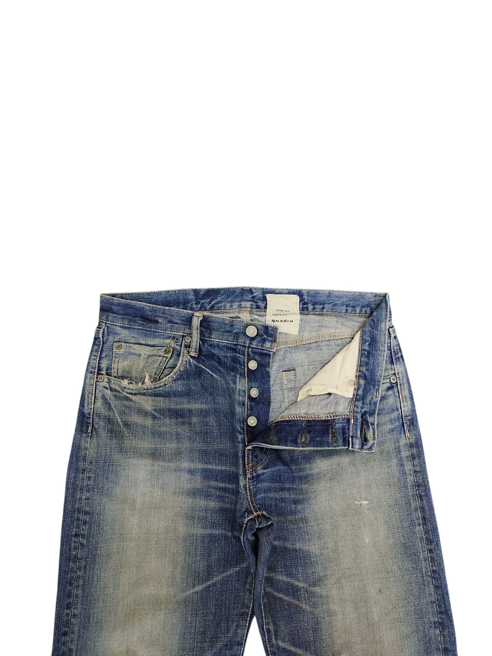 Kapital Quadro Japan Jeans - Clawmark Distress Faded Denim Size US 32 / EU 48 - 7 Thumbnail