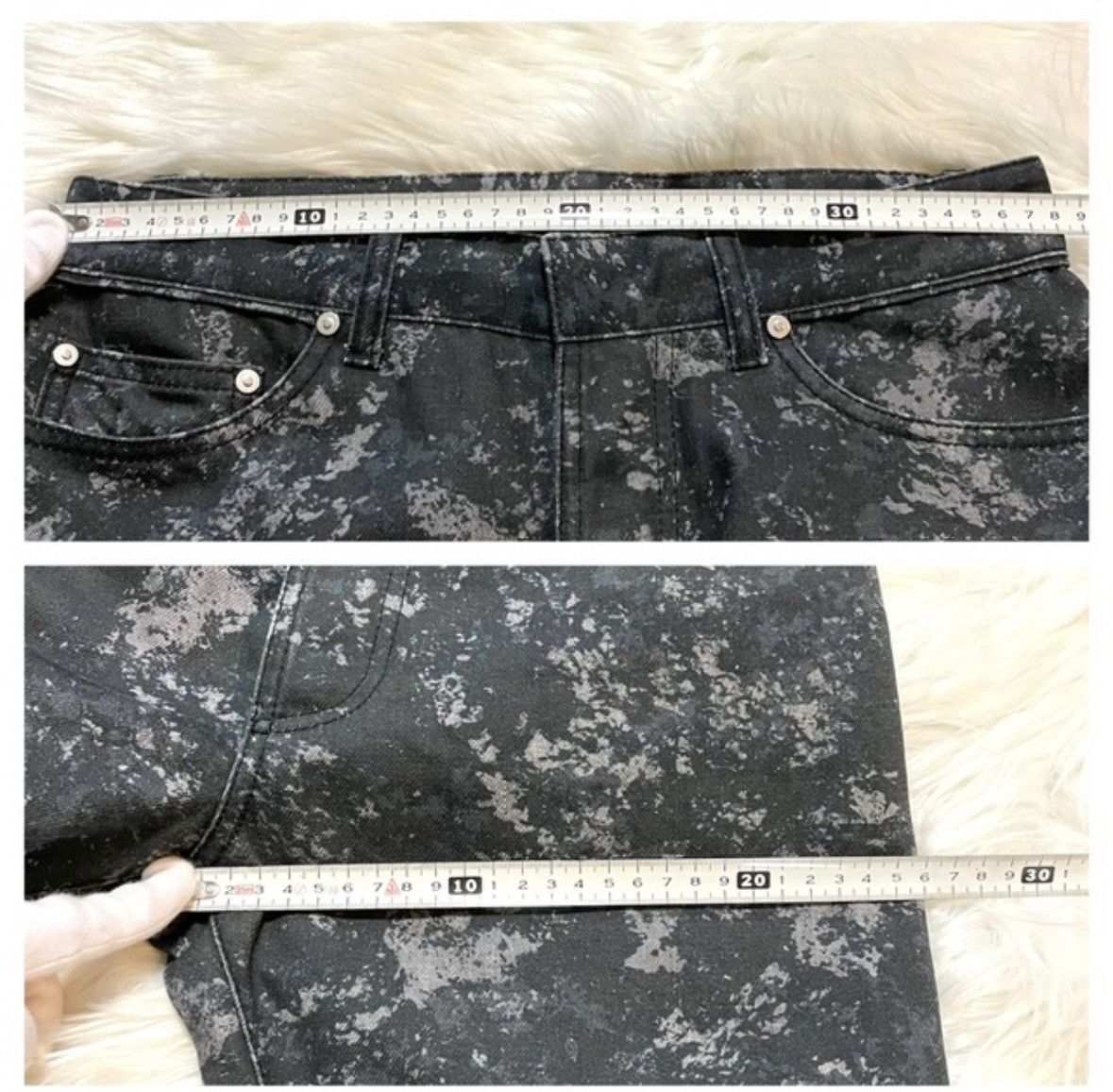 Balenciaga Balenciaga leather patch, marbled Blizzard denim pants Size US 29 - 5 Thumbnail