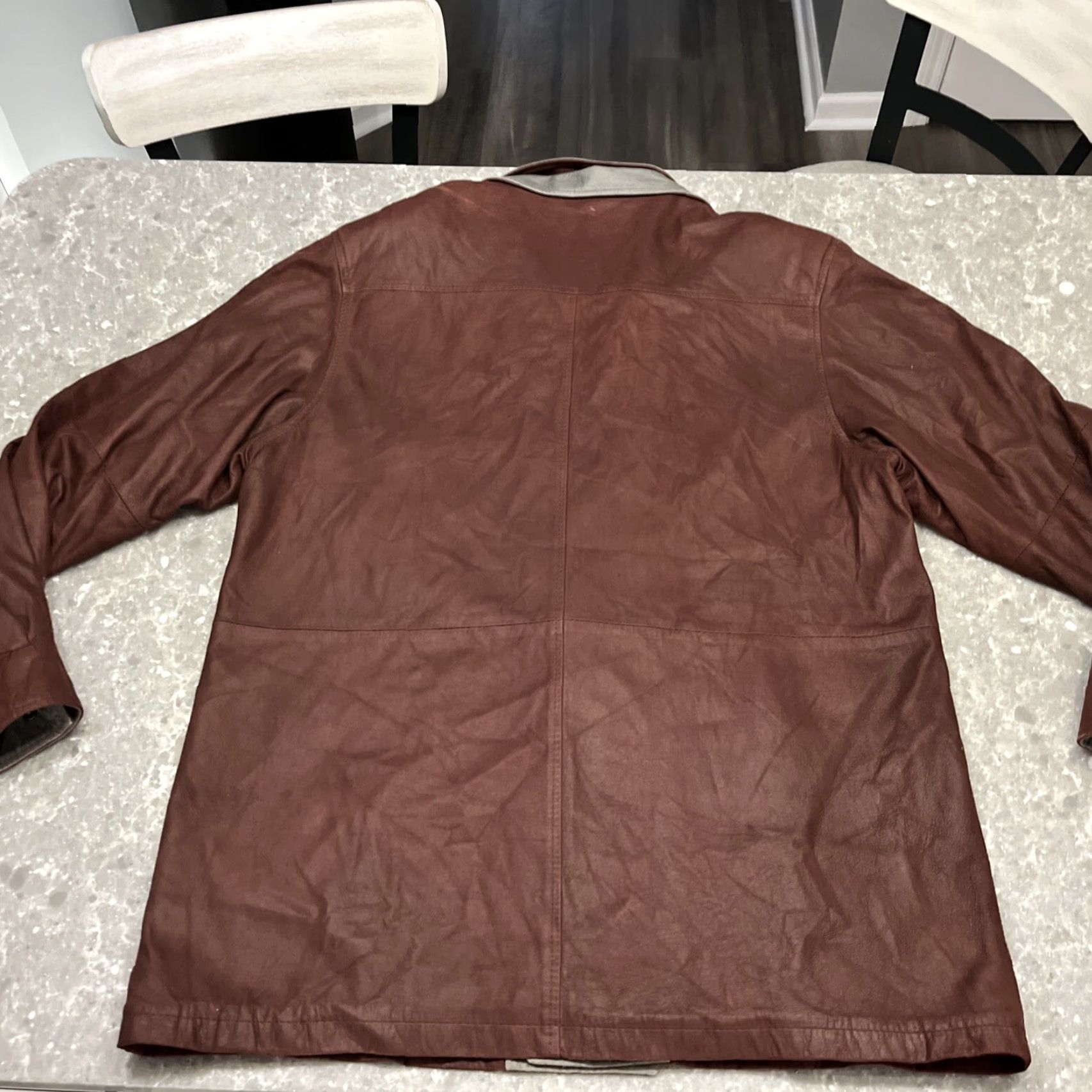 Vera Pelle VINTAGE Vera Pelle Jacket Women 52 Burgundy Gray Faux Leather Viscose Lining Basic Jacket Size XXL / US 16-18 / IT 52-54 - 8 Thumbnail