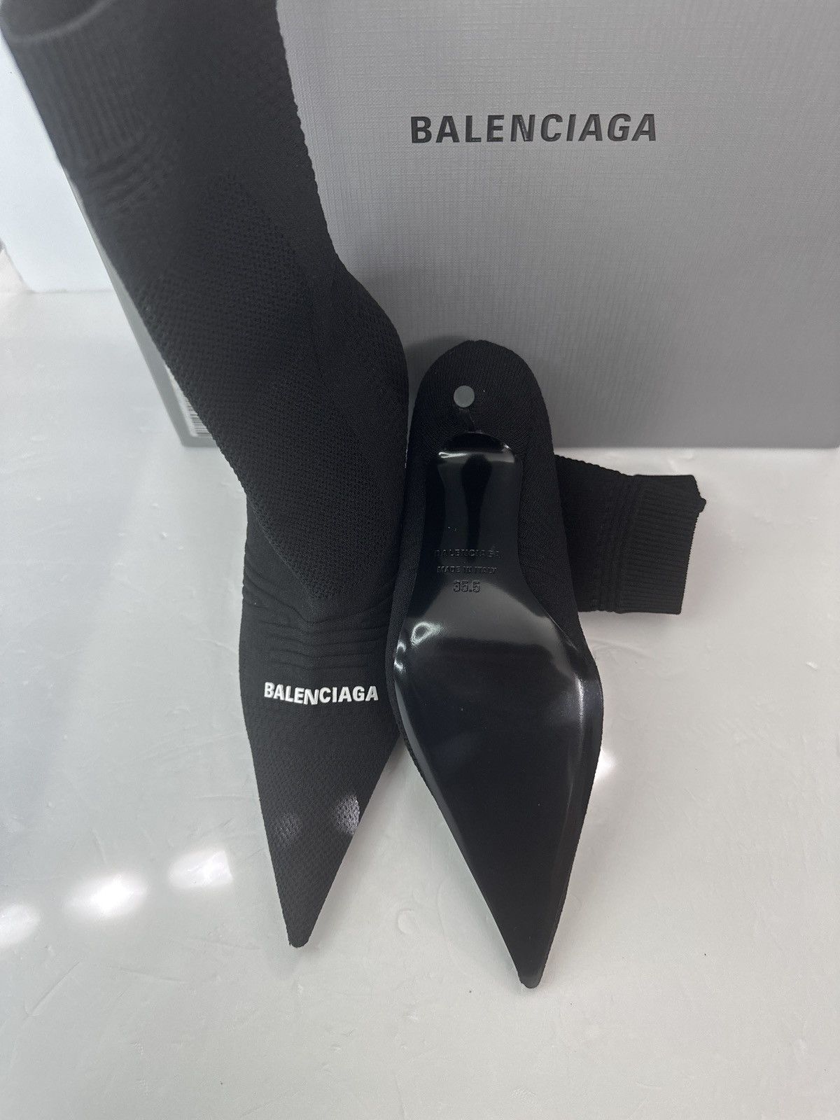 Balenciaga Balenciaga Women's Knife 2.0 Knit High Heel Booties Size US 5.5 / IT 35.5 - 8 Thumbnail