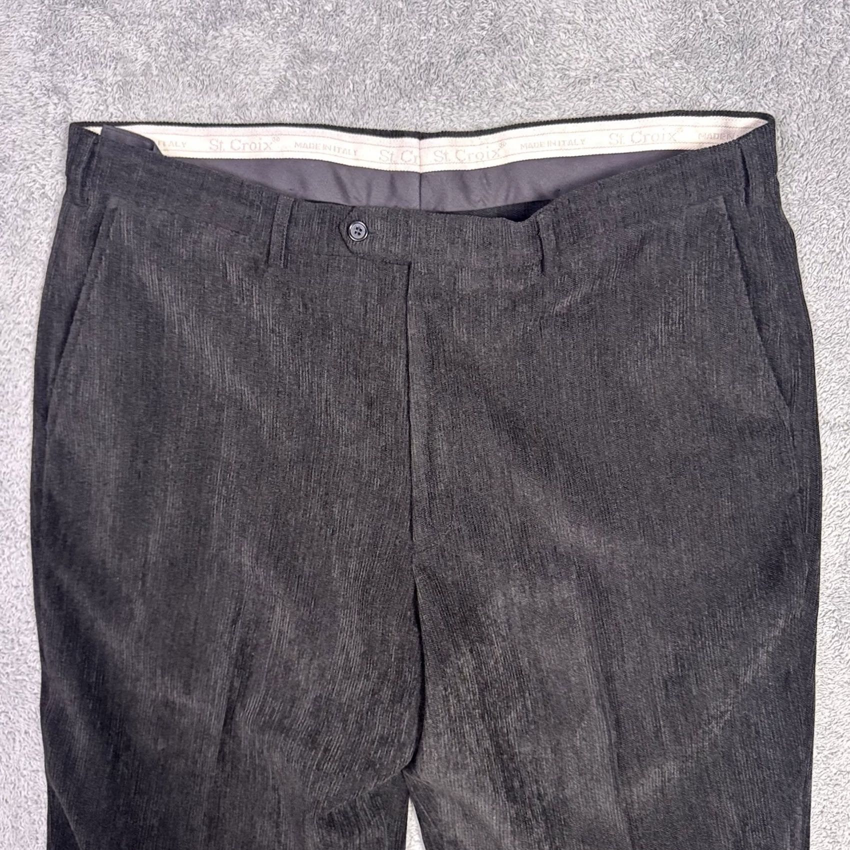 Vintage St Croix Pants Mens 40x32 Corduroy Dress Trousers Wool Blend Pleated Cuffed Italy Size US 40 / EU 56 - 4 Thumbnail