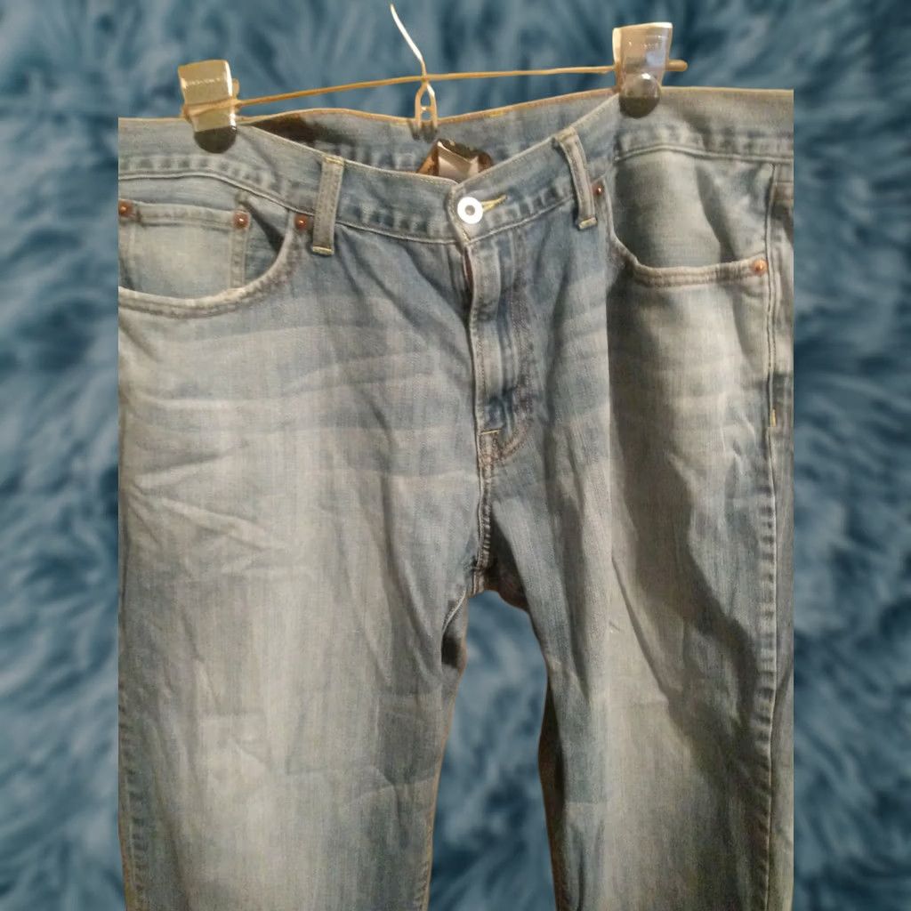 Lucky Brand Lucky Brand Jeans 38" X 27" Blue Cotton Denim Straight Leg 5-Pocket Design Regular Mens XS? (adjusted) Size US 38 / EU 54 - 1 Thumbnail