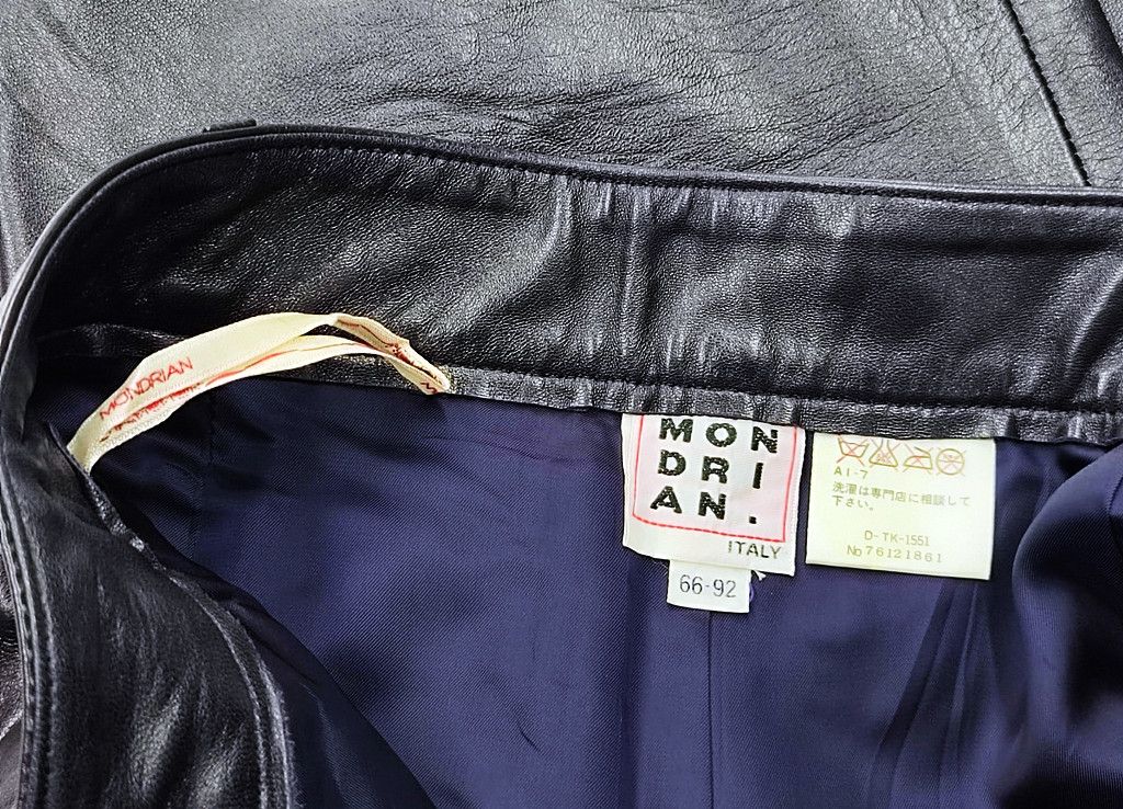Genuine Leather MONDRIAN full leather black biker pant waist 27 inch Size 27" / US 4 / IT 40 - 2 Thumbnail