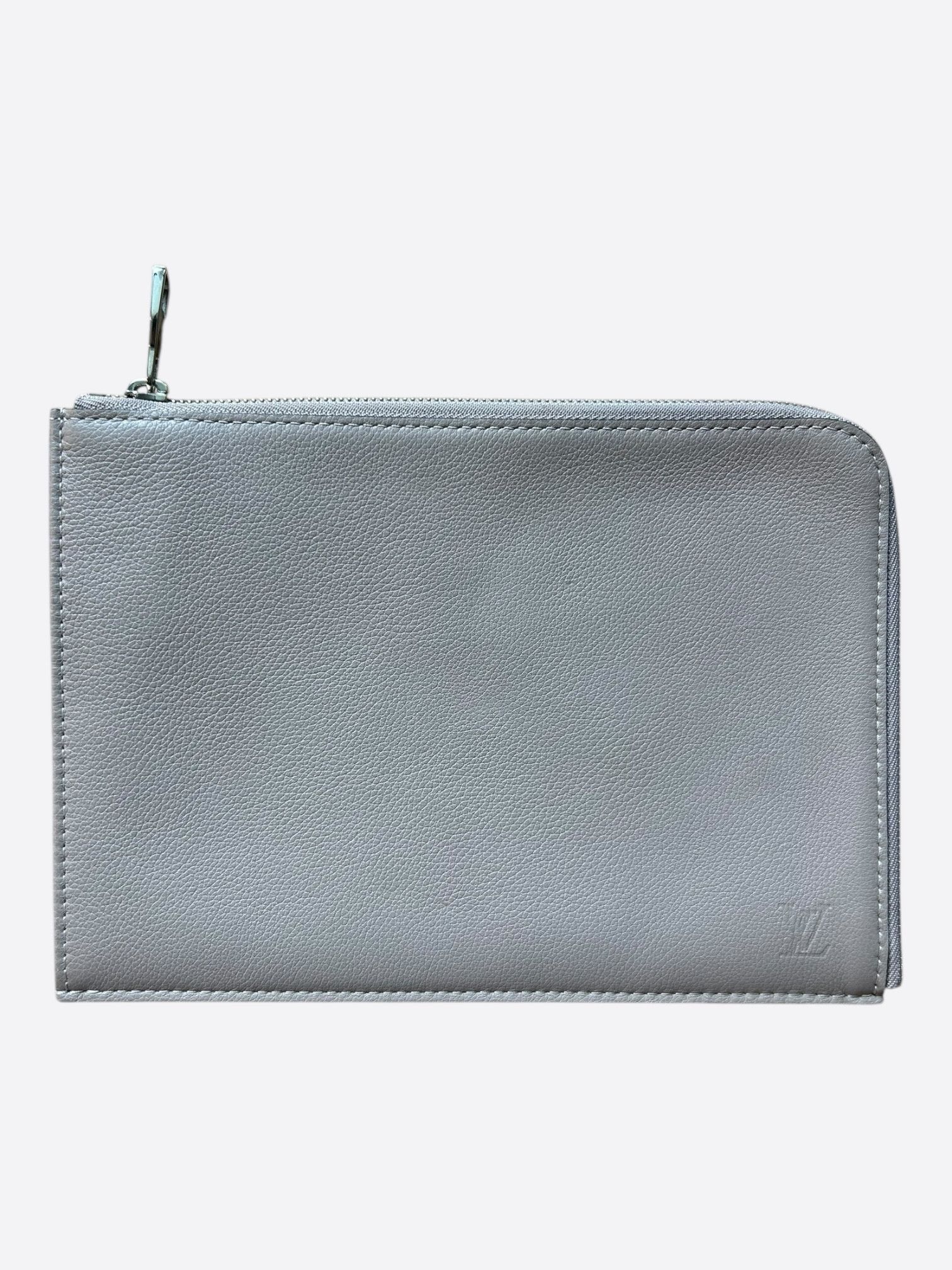 Louis Vuitton Louis Vuitton Grey Leather Jules Zip Pouch PM Size ONE SIZE - 1 Thumbnail