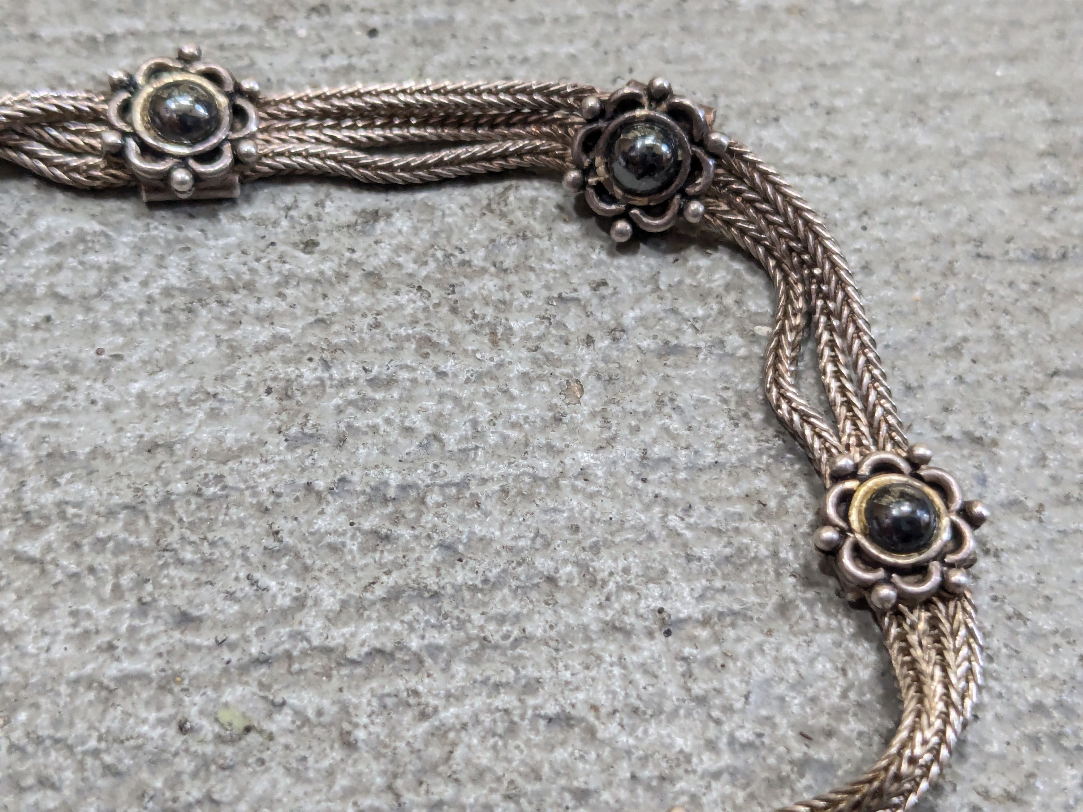 Jewelry Vintage Sterling Silver Bracelet Mesh Chain 7.25 Size ONE SIZE - 4 Thumbnail