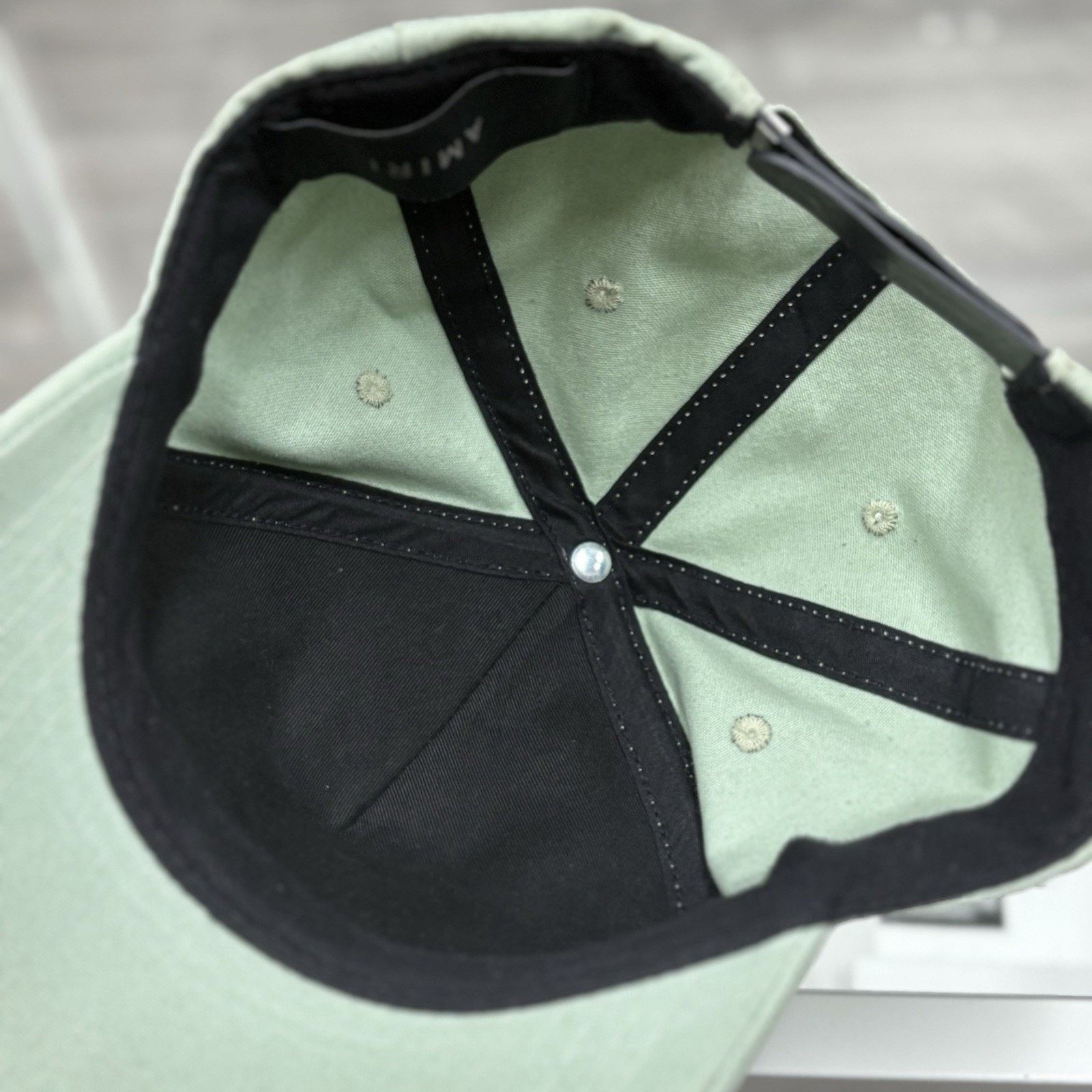 Amiri Amiri Chenille MA Patch Canvas Hat ' Frosty Green ' | GREAT! Size ONE SIZE - 12 Thumbnail