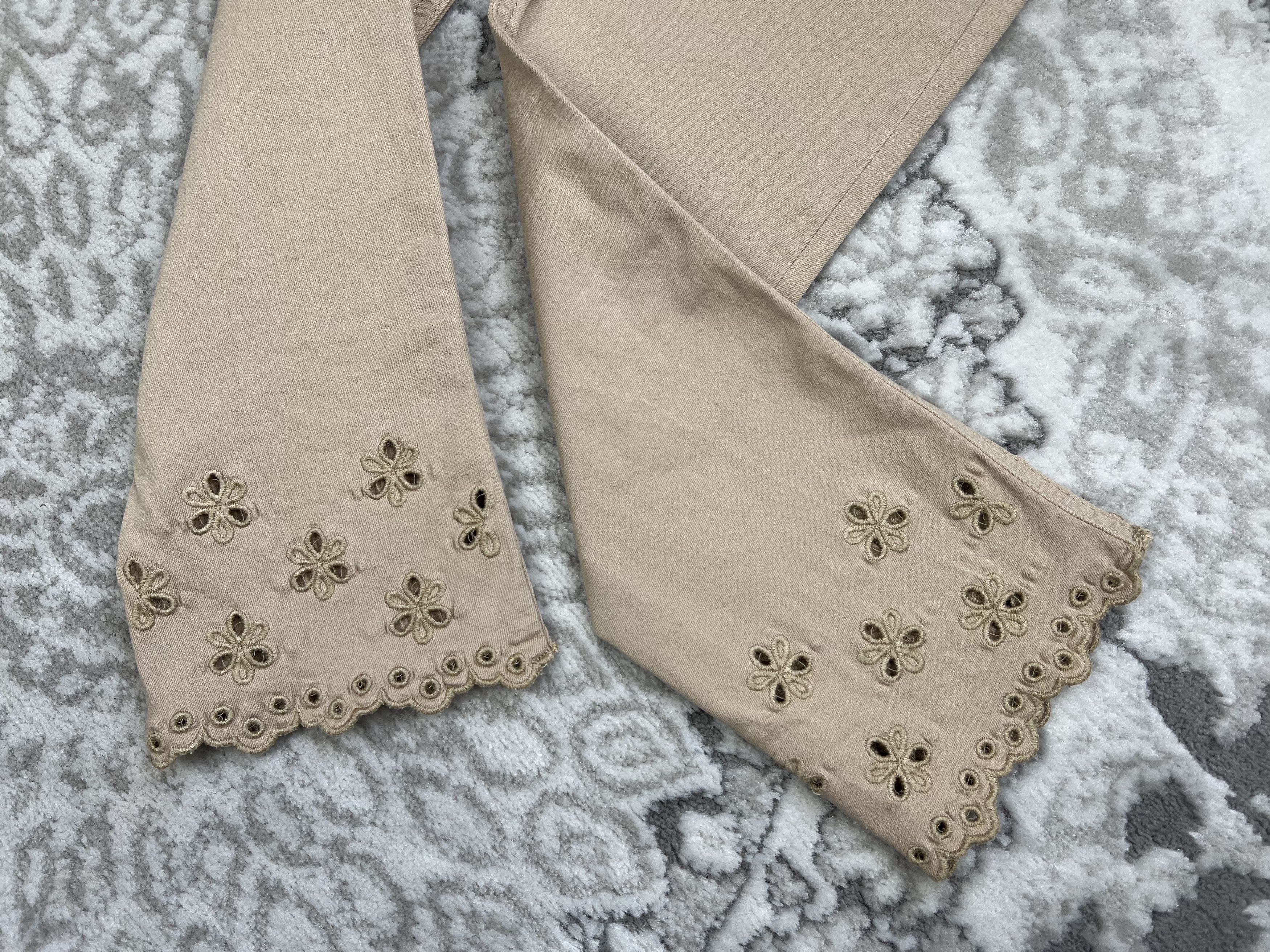 Liu Jo Liu Jo Beige Jeans Embroidered Hem Size 27" / US 4 / IT 40 - 5 Thumbnail