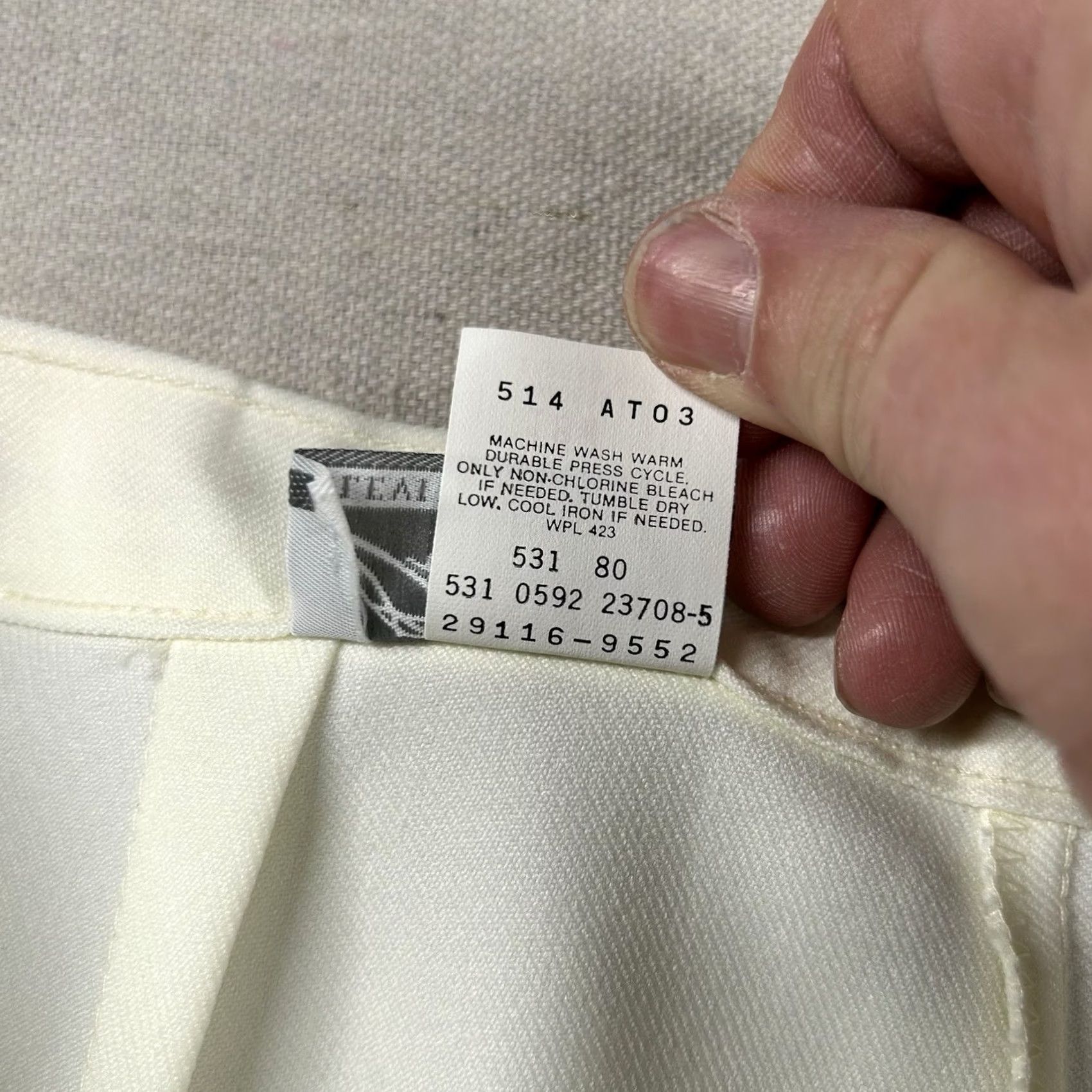 Levi's VINTAGE Levi's Pants Womens 18W Tailored Ivory Dacron Polyester 80s USA Trouser Plus 30in 30in Womens Menus? Size 40" / US 18 - 5 Thumbnail