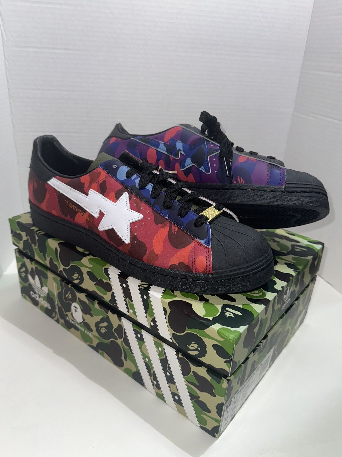 Adidas × Bape RARE! BAPE Mixed ABC Camo Superstar 80s DS US11 