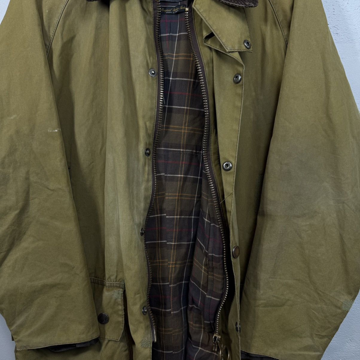 Barbour Vintage Barbour Waxed Trench Coat Jacket Size US L / EU 52-54 / 3 - 19 Thumbnail