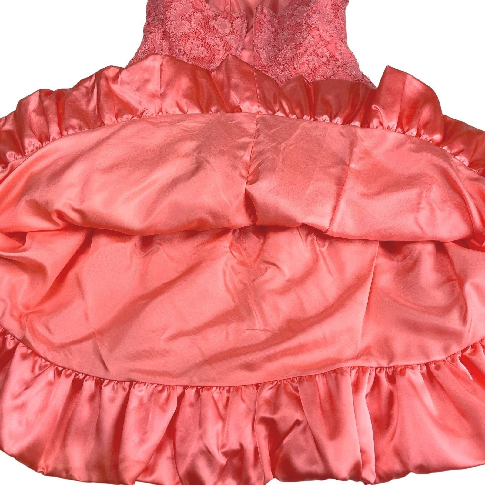 Vintage 80s SCARLETT NITE Womens Dress (8) Pink Lace Satin Mini Size M / US 6-8 / IT 42-44 - 8 Thumbnail