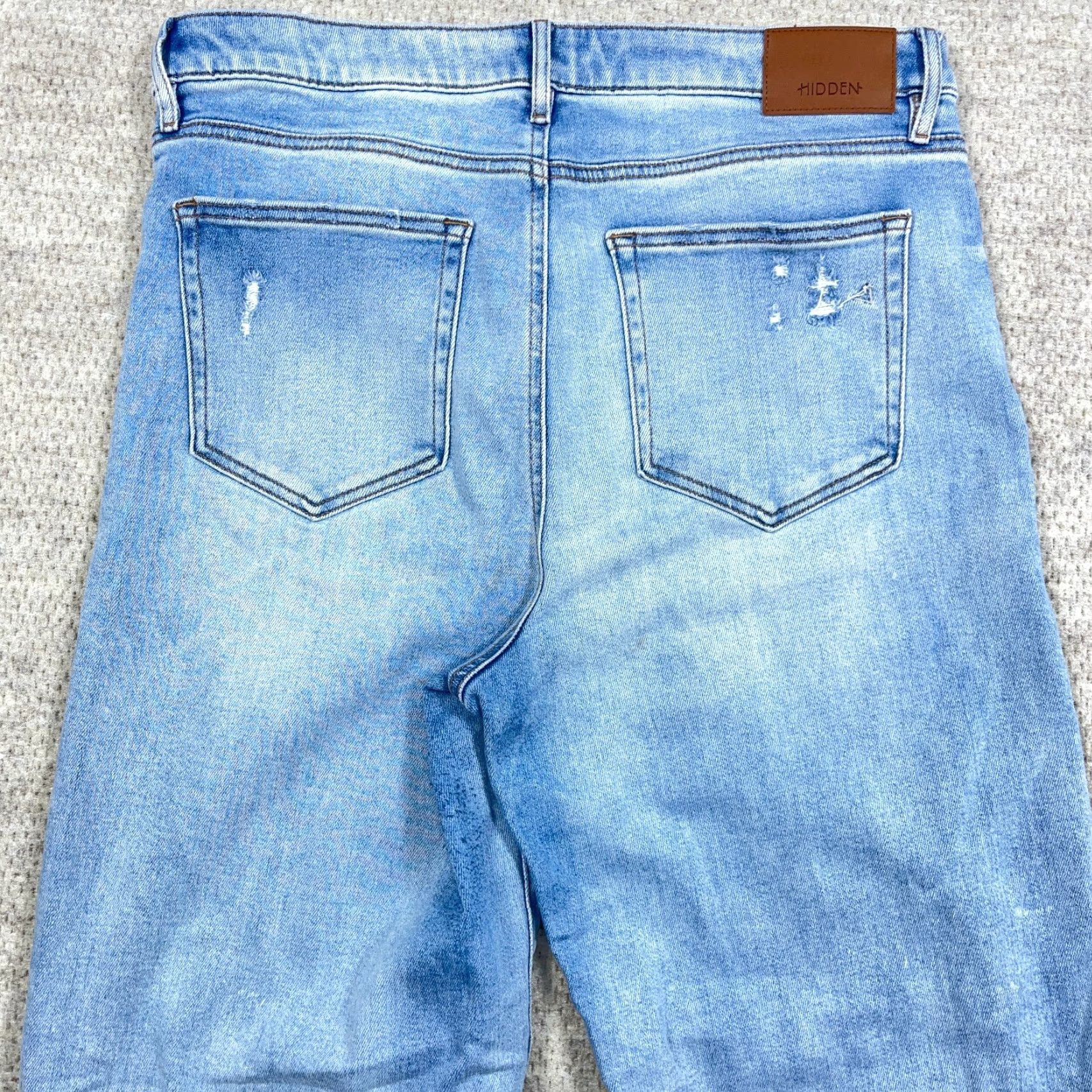 Vintage Judy Blue Jeans Women 34 Wide Leg Distressed High Rise Vintage Style Blue 5-Pocket Regular Fit Boyfriend Straight Space: N/A Size 24" / US 00 / IT 34 - 6 Thumbnail
