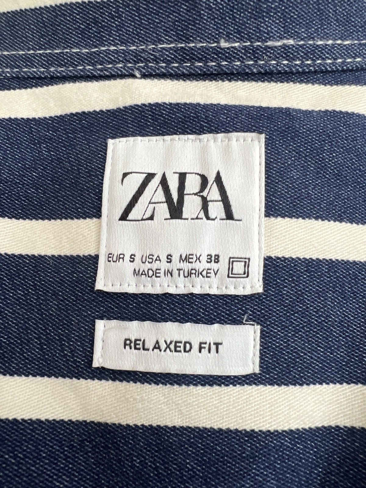 Zara NWOT Zara Navy and White Stripe Men’s Shirt 100% cotton Size US S / EU 44-46 / 1 - 7 Thumbnail