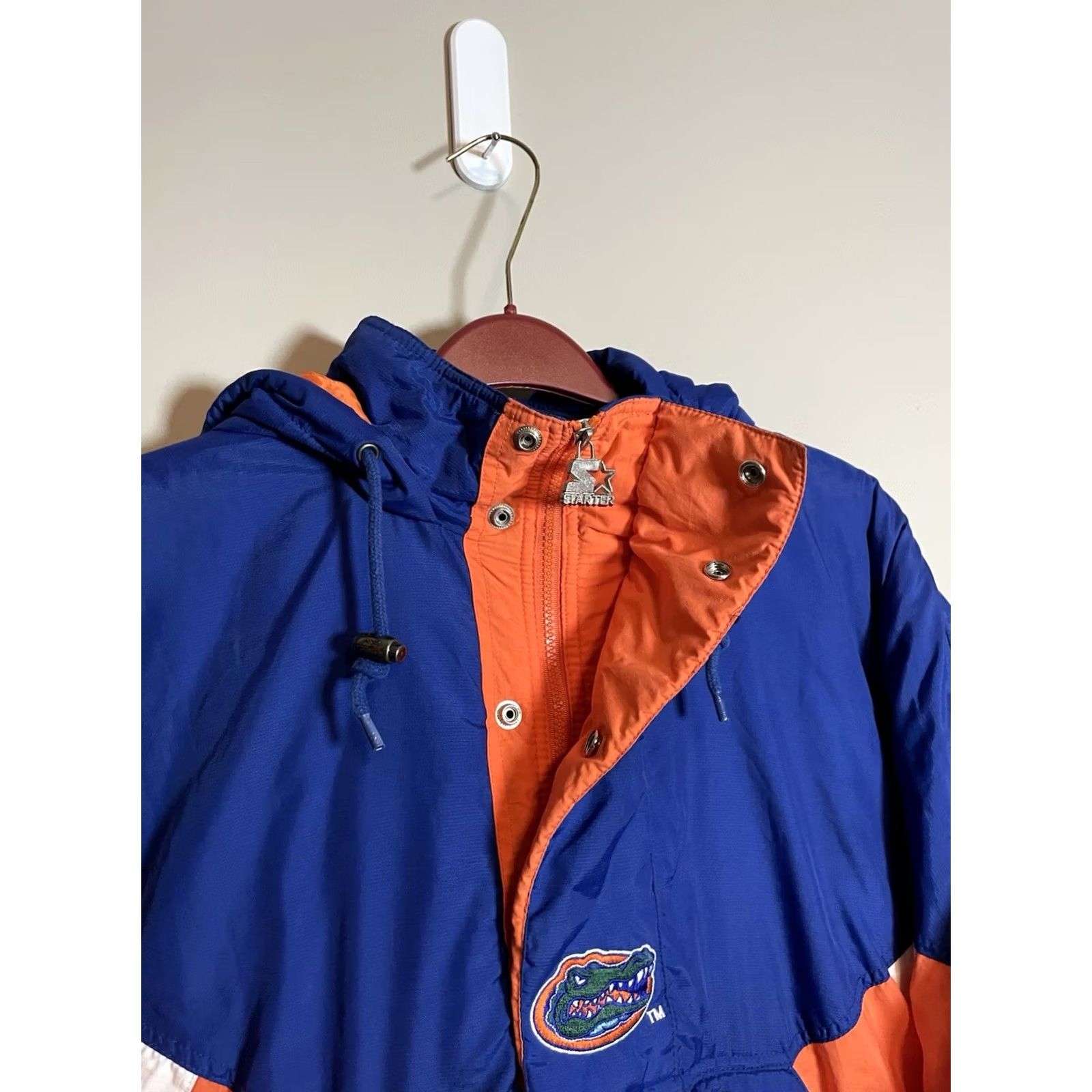 Starter VINTAGE Starter Florida Gators Hooded Puffer Jacket NCAA Half Zip XL Men Blue & Orange Embroidered Logo Size US XL / EU 56 / 4 - 5 Thumbnail