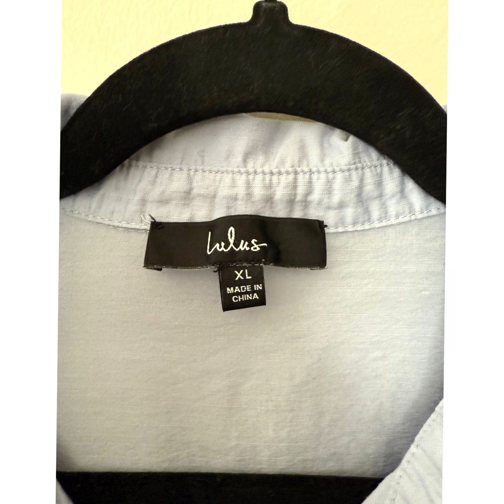 Lulus Lulus Blue Linen Blend Button-Up Shirt XL Womens Regular Button-Down Minimalist Classic Lightweight Preppy Size XL / US 12-14 / IT 48-50 - 3 Thumbnail