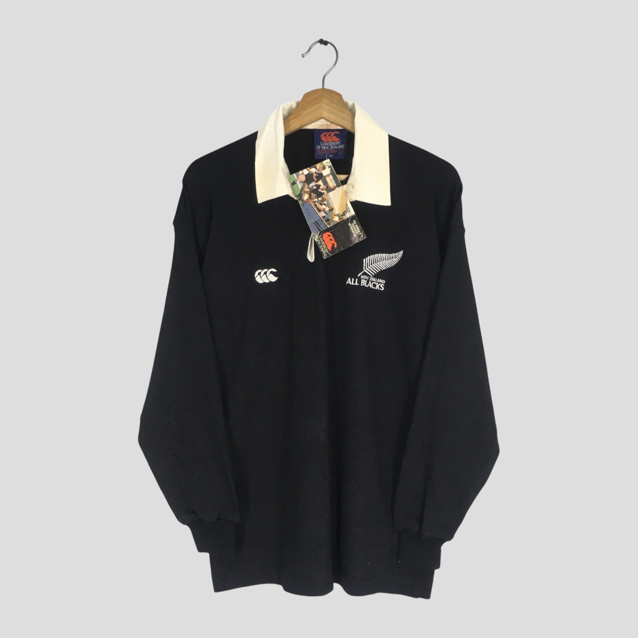 Canterbury of New Zealand Vintage 90's Canterbury Of New Zealand All Black Polo Size US M / EU 48-50 / 2 - 1 Thumbnail