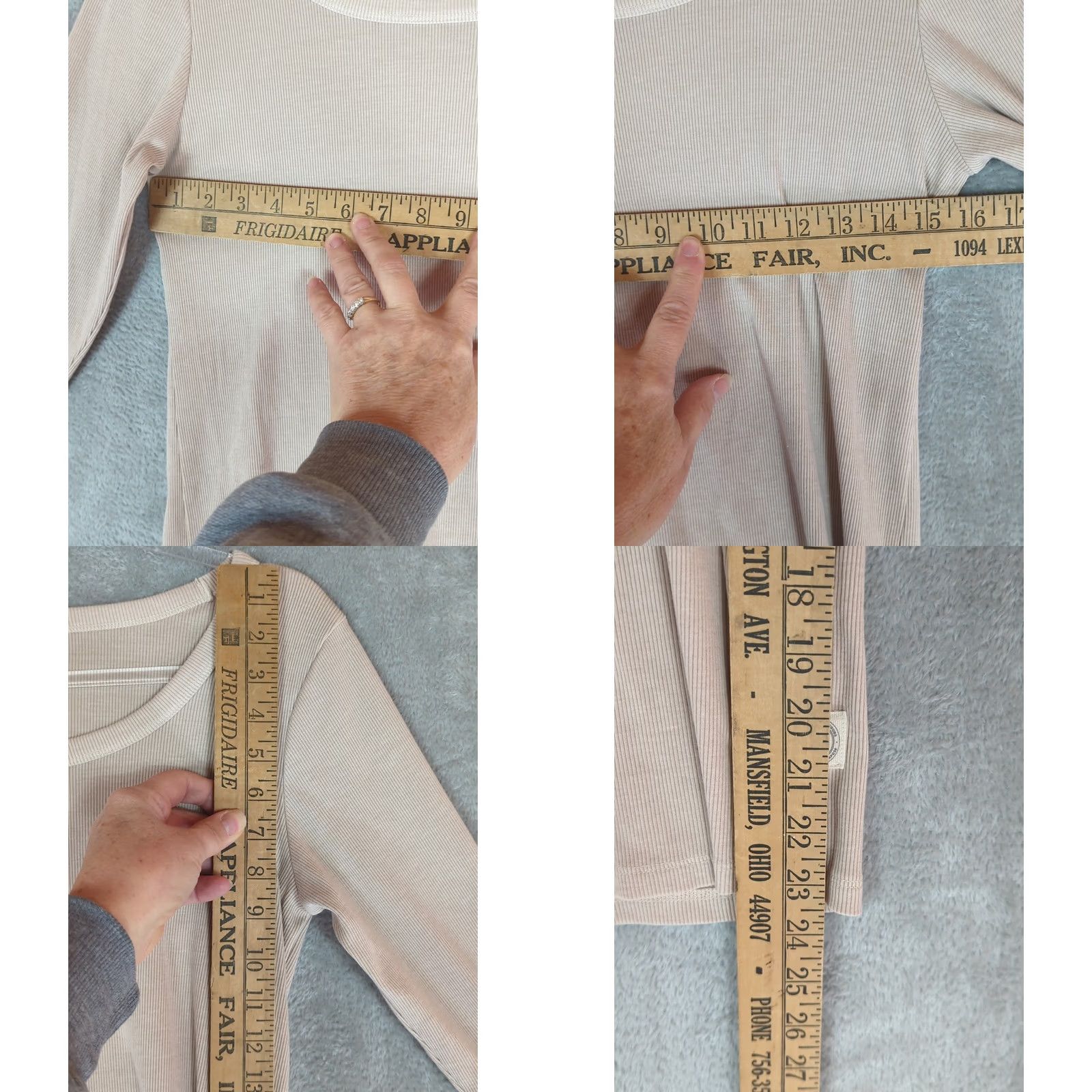 Champion Champion Womens Long Sleeve T-Shirt Ribbed Base Layer Split Cuff Oatmeal L Pullover Casual Activewear Shirt Womens Size L / US 10 / IT 46 - 8 Thumbnail