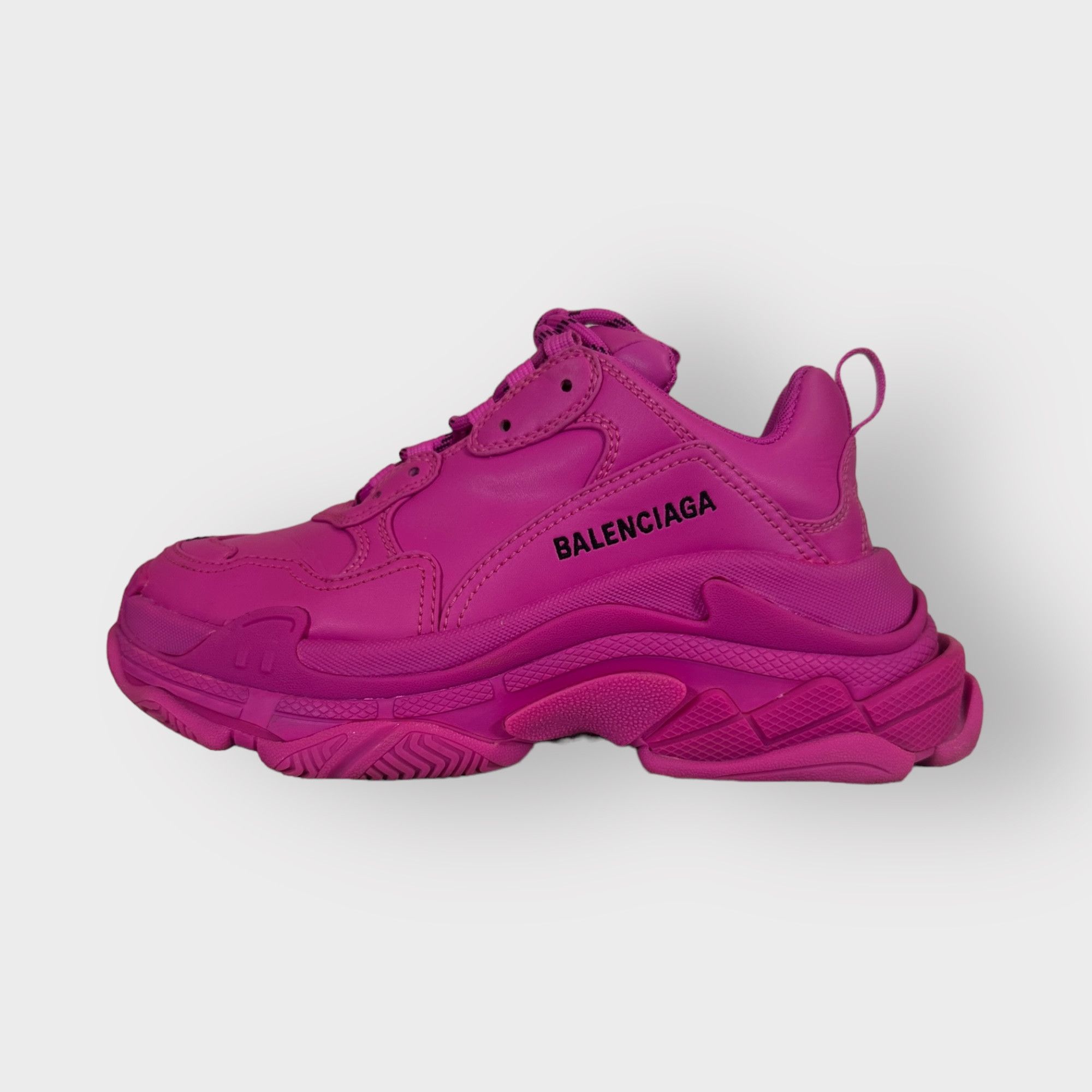 image of Balenciaga Triple S Shoes Pink Vegan Leather Sneakers, Women's (Size 8)