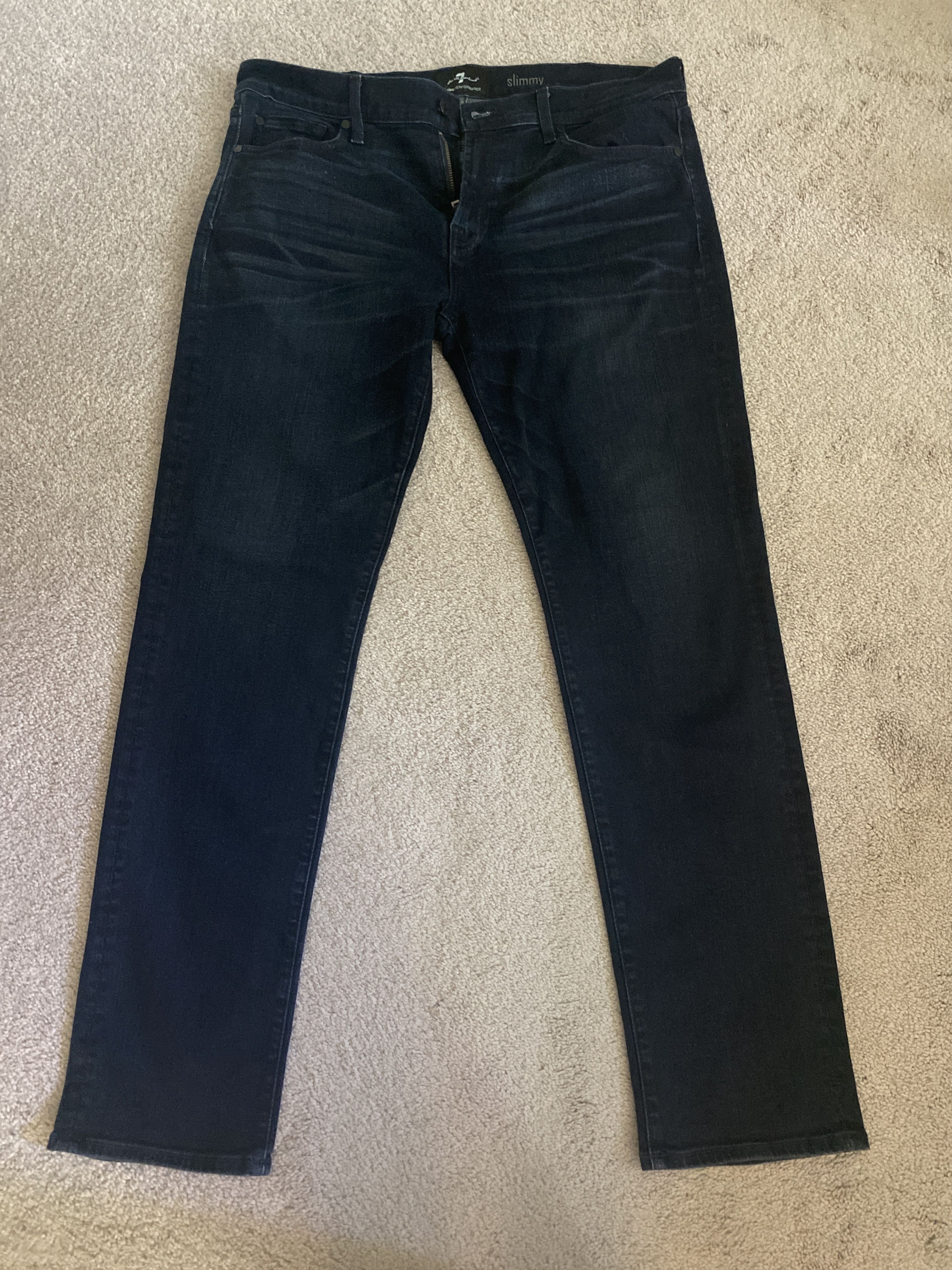 image of 7 For All Mankind 7 For All Of Man Kind Luxe Performance Slimmy in Dark Blue Denim, Men's (Size 38)