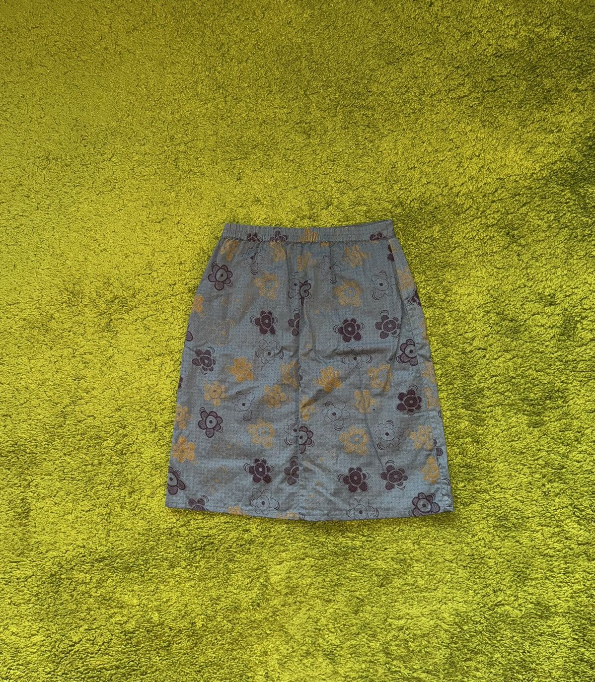 Designer Gudrun Sjoden avant garde linen blend floral pattern skirt Size 26" / US 2 / IT 38 - 2 Thumbnail