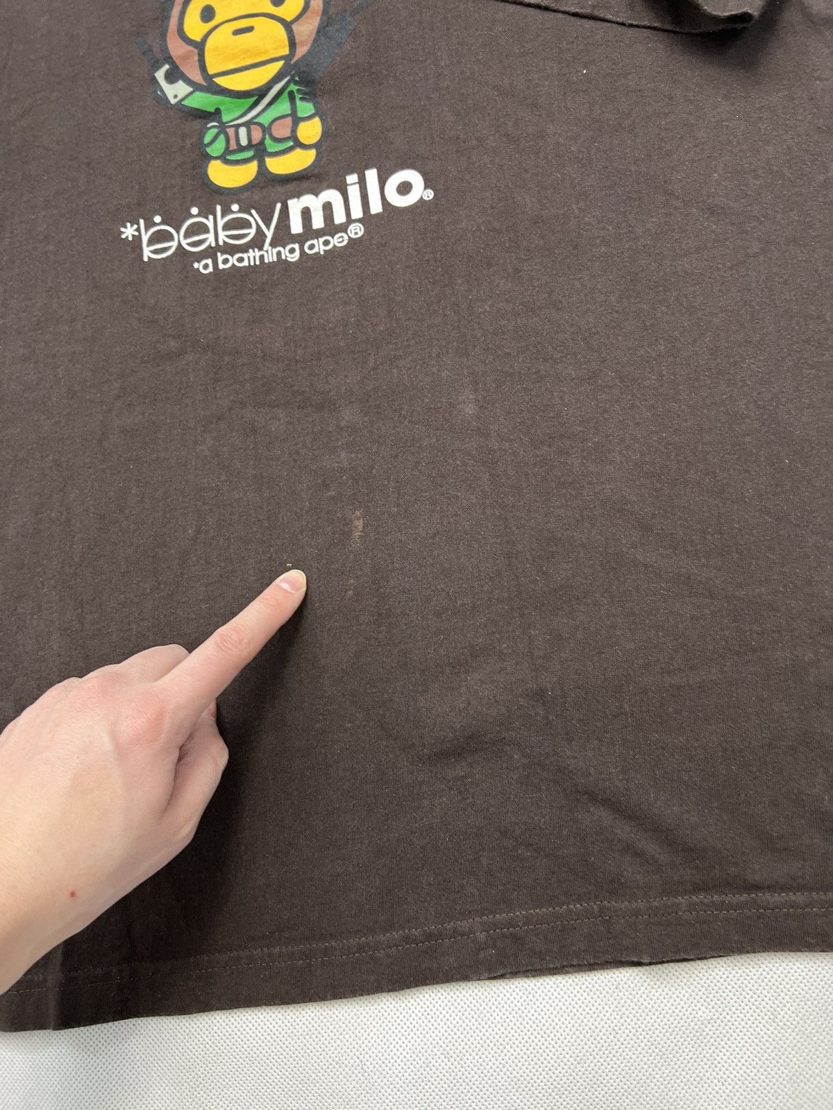Bape × Vintage Tshirt A Bathing Ape Soldier Baby Milo Bape Vintage Brown Size US M / EU 48-50 / 2 - 6 Thumbnail