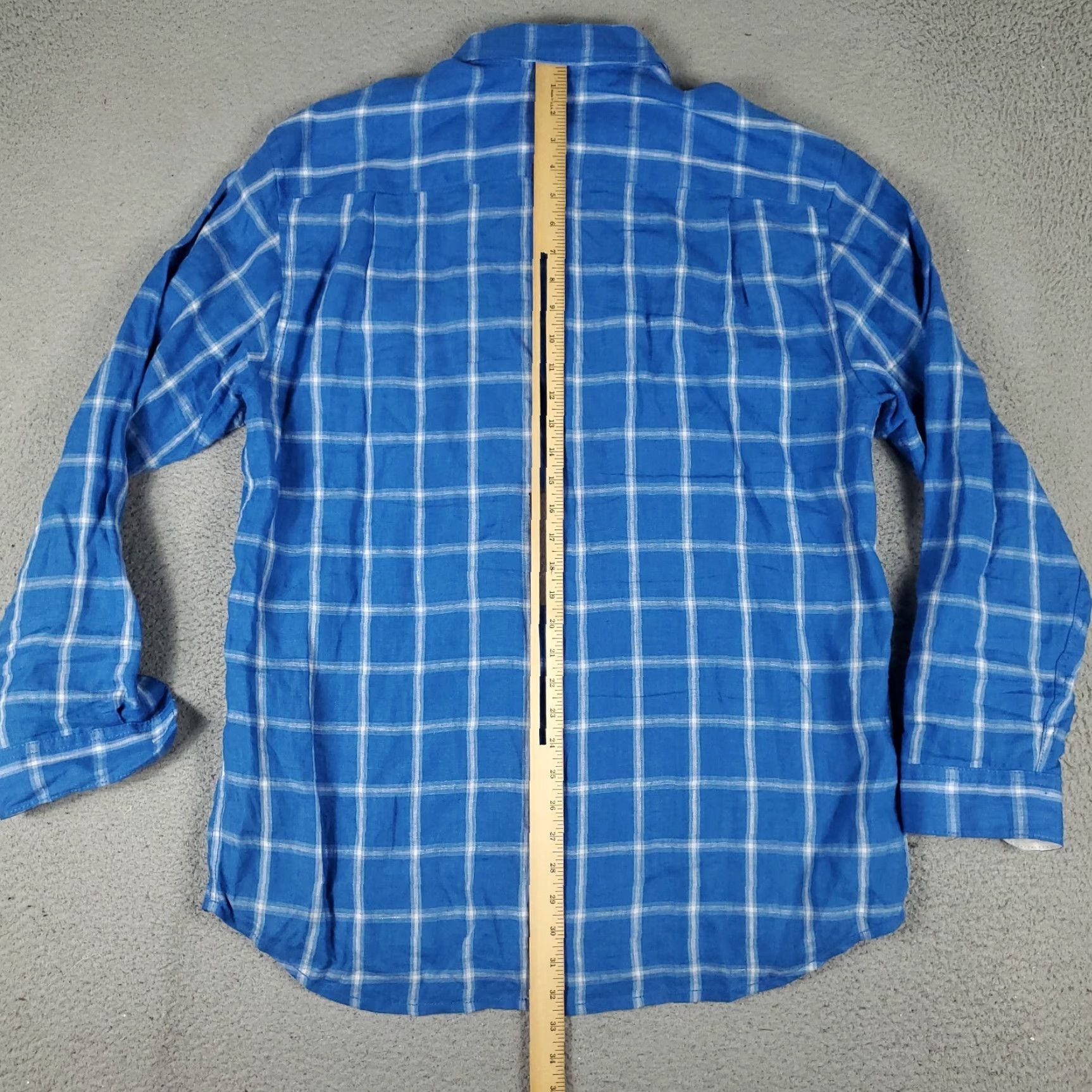 Tommy Bahama Tommy Bahama Shirt Mens Size Large Blue Linen Check Casual Button Up Long Sleeve Size US L / EU 52-54 / 3 - 3 Thumbnail