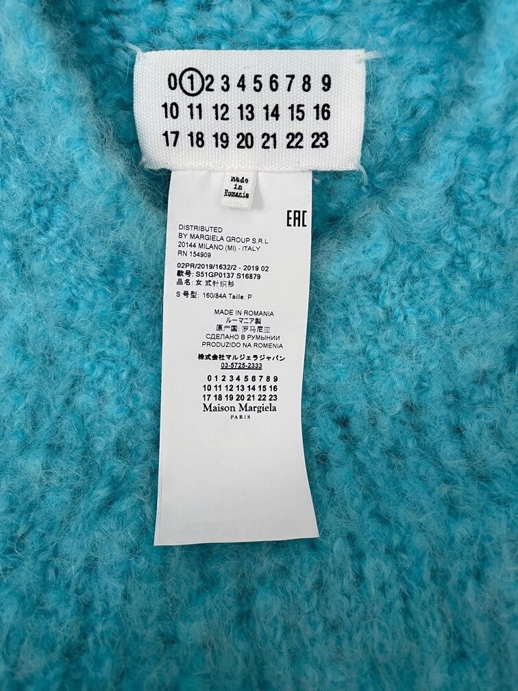 Maison Margiela Maison Margiela Tiffany blue round-neck wool horsehair swea Size US S / EU 44-46 / 1 - 3 Thumbnail