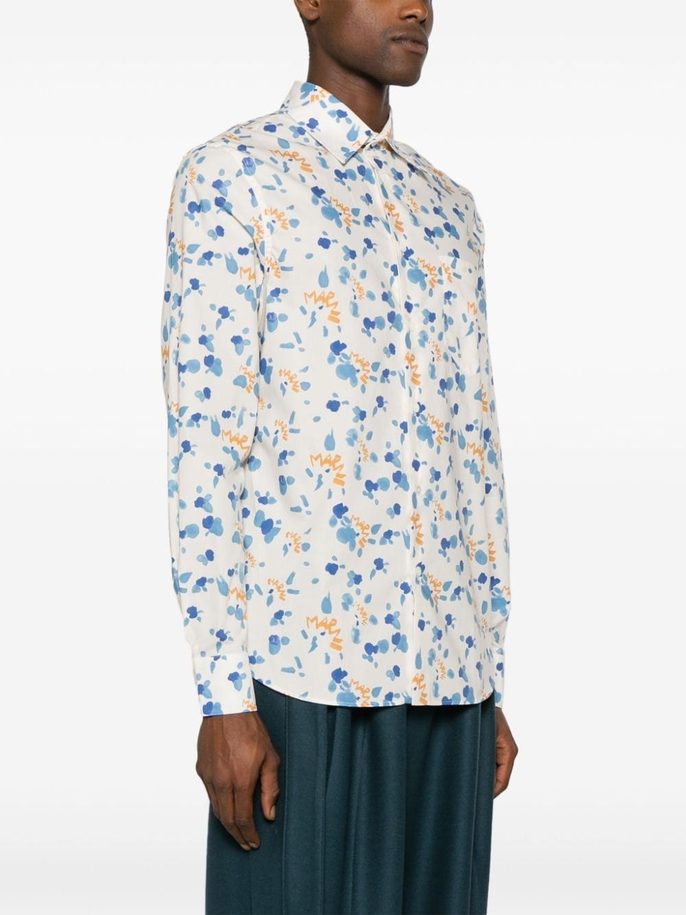 Marni oc11z0525 Dripping Paint-Splatter Shirt in Multicolor Size US M / EU 48-50 / 2 - 4 Thumbnail