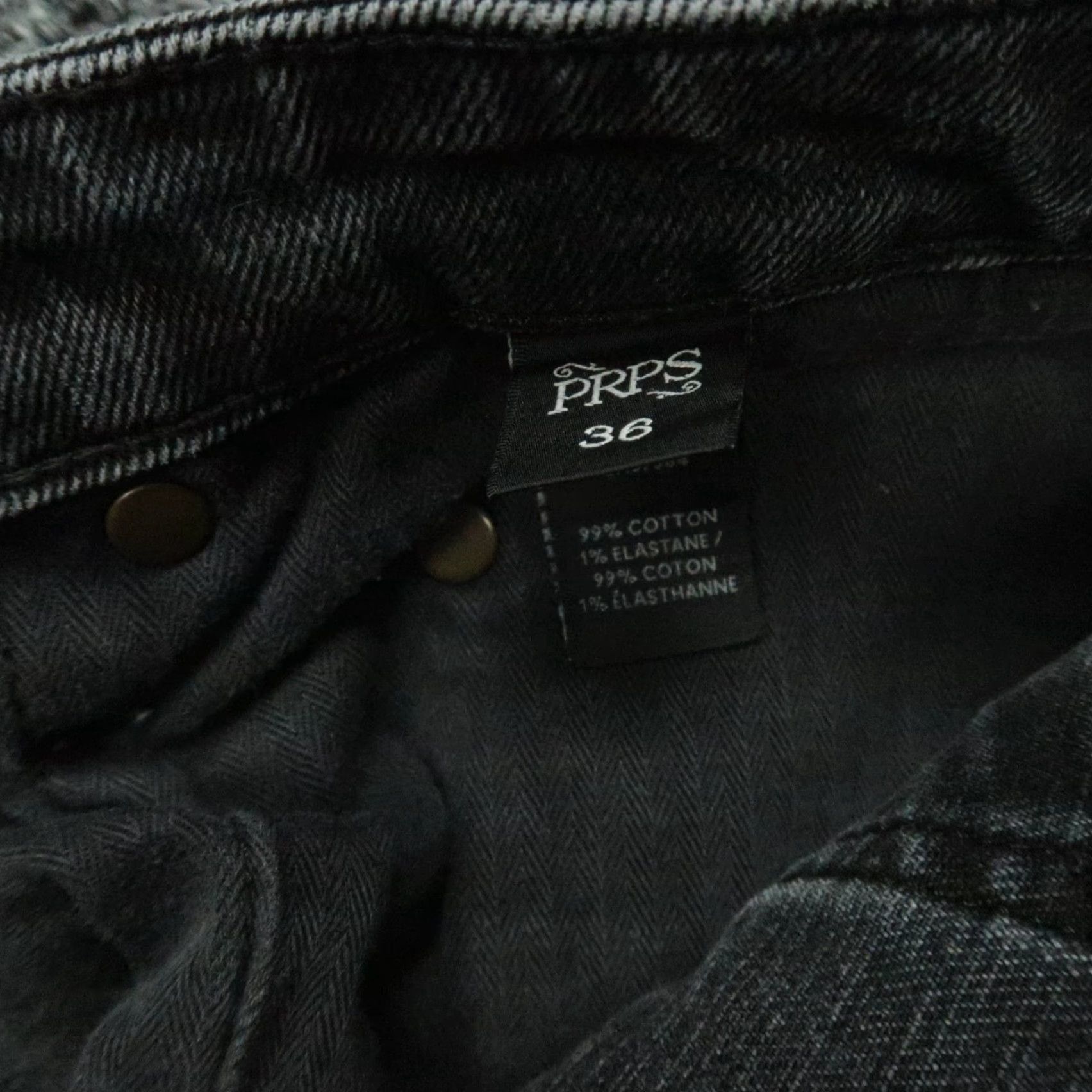 Prps PRPS Jeans Mens 36x34 Black Windsor Slim Skinny Distressed Cargo Denim 5-Pocket Button Fly Belt Loops Cotton Jeans Mens Size US 36 / EU 52 - 7 Thumbnail