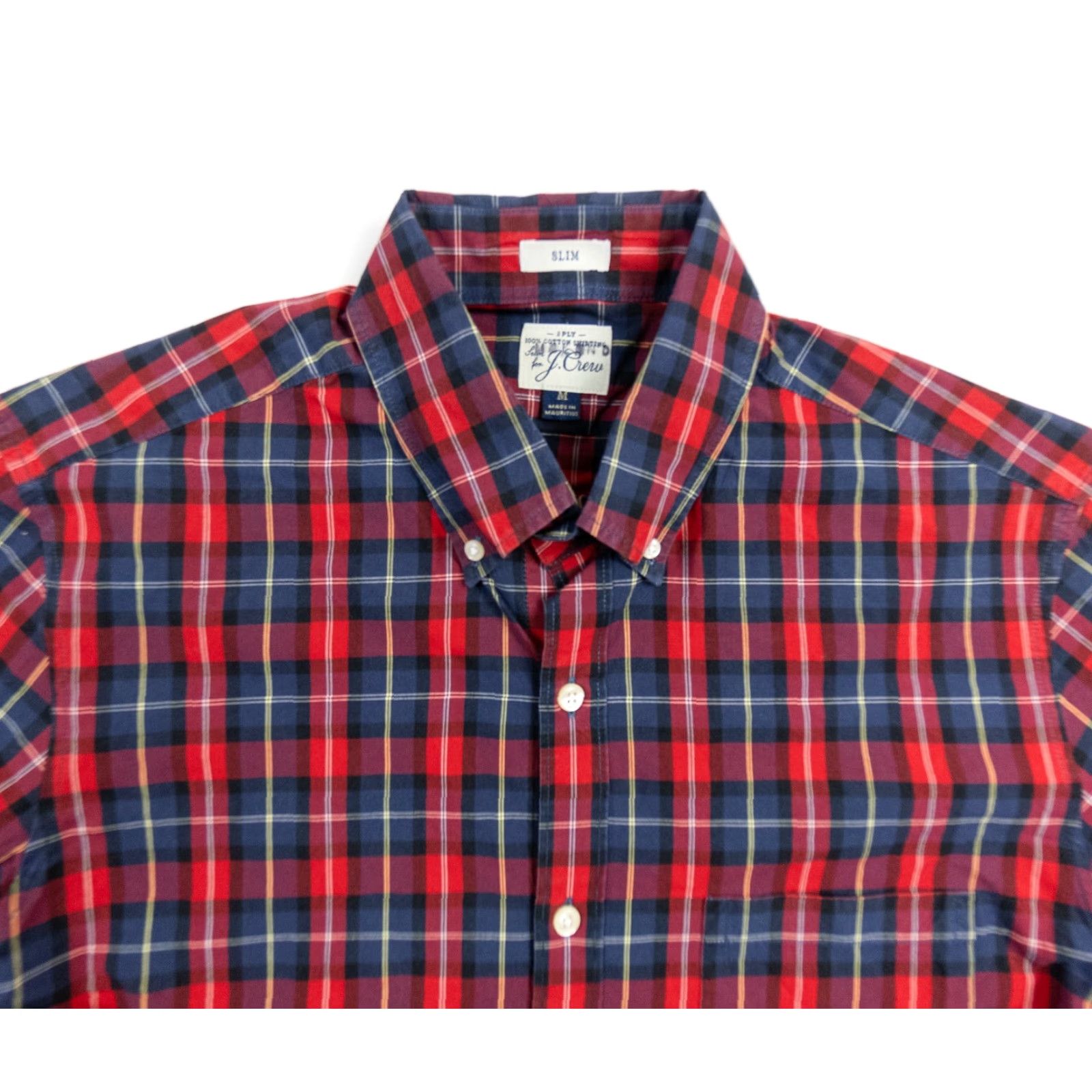 J.Crew J.Crew Men’s Shirt Long Sleeve Button-Up Slim Fit Plaid Red Blue 2 Ply Cotton M Multicolor Casual Formal Workwear Mens Size US M / EU 48-50 / 2 - 2 Thumbnail