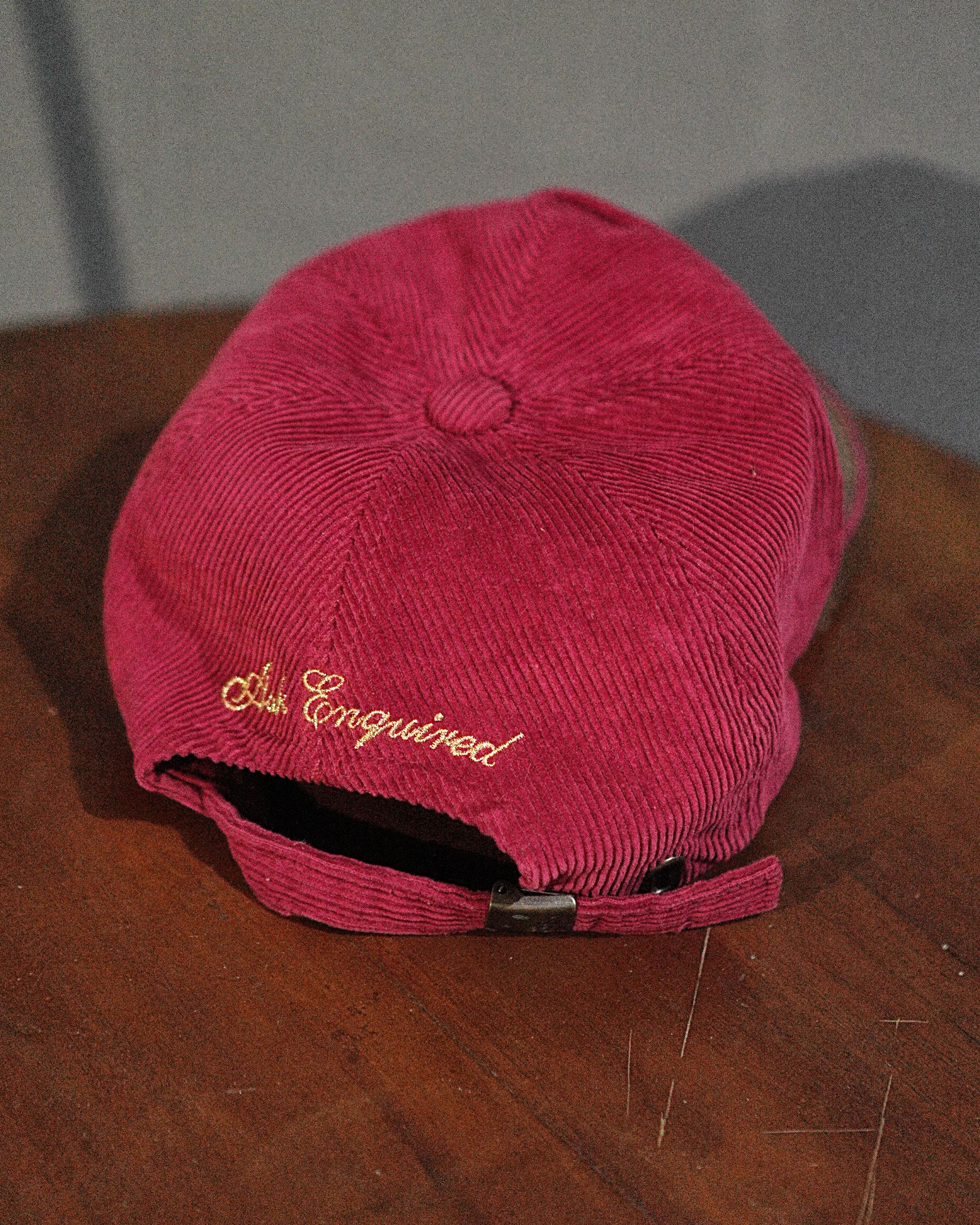 Vintage ASK ENQUIRED RED AND GOLD CORDUROY CAPS Size ONE SIZE - 2 Thumbnail