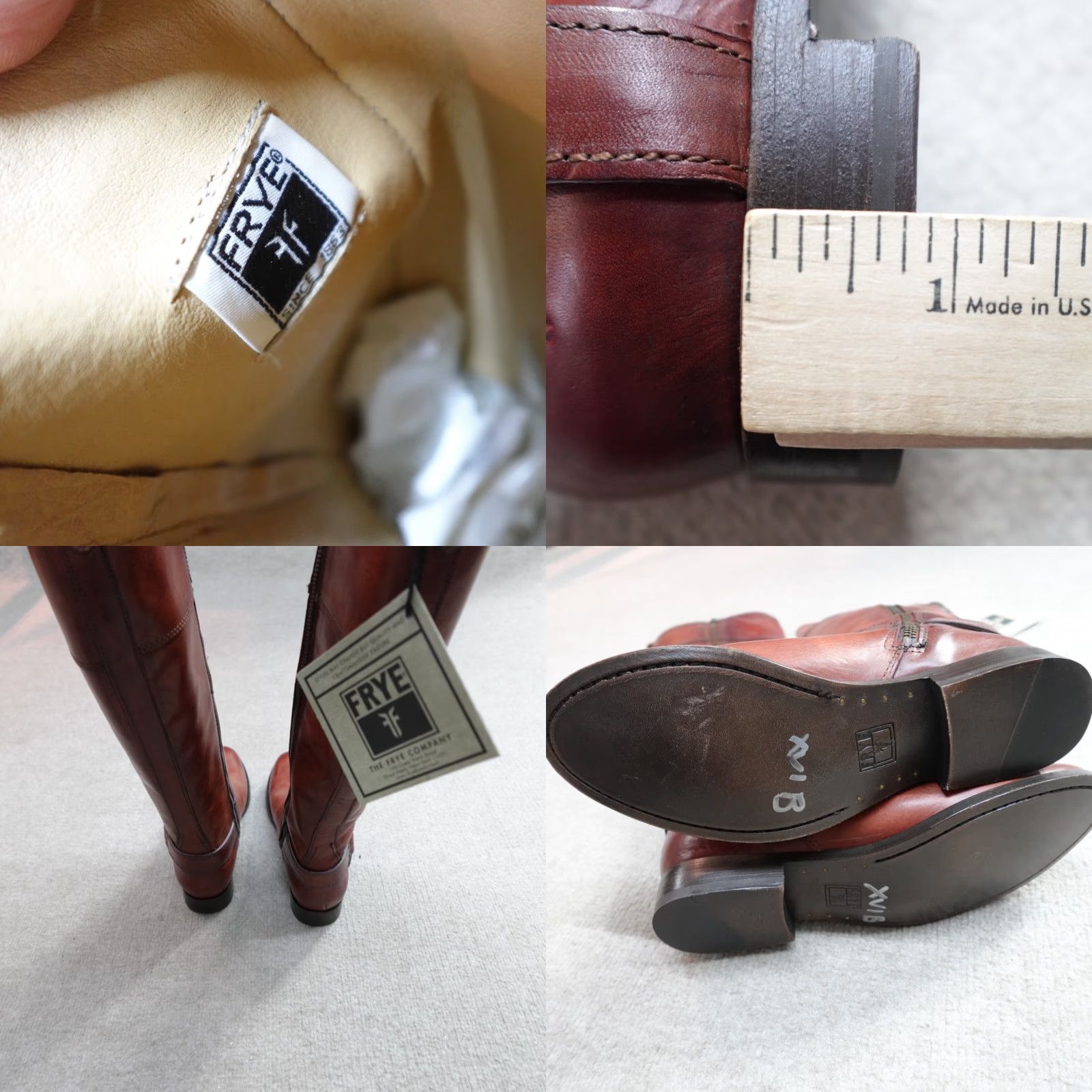 Frye FRYE Boots 9 Brown Melissa Harness Zip Leather Knee High Riding Boot Womens Button Leather Outsole 1990s (if applicable) Mens? Size US 9 / IT 39 - 8 Thumbnail