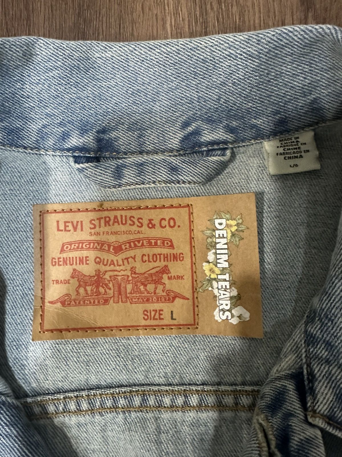 DENIM TEARS × Levi's Denim Tears x Levis Light Blue Cotton Wreath Denim Jacket Size US L / EU 52-54 / 3 - 5 Thumbnail