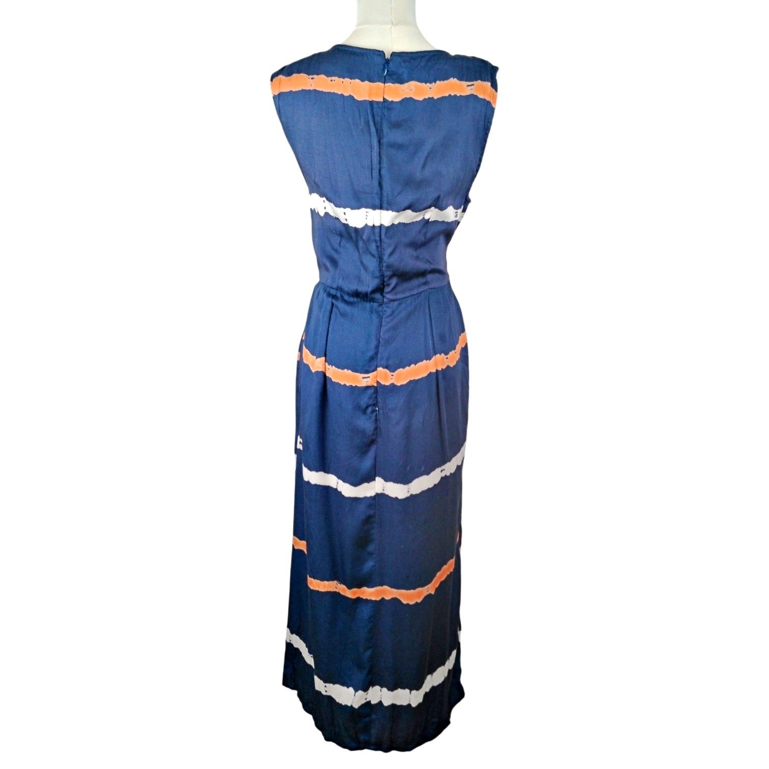 Anthropologie Atsu Anthropologie Ocean Blue Tie Dye Faux Wrap Midi Dress Size M / US 6-8 / IT 42-44 - 3 Thumbnail