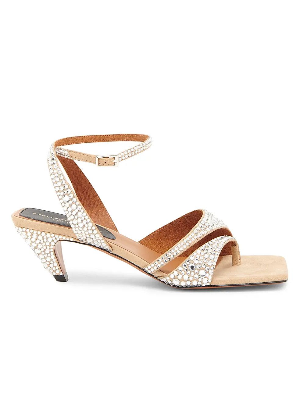 Stella McCartney os11x1225 Spur 48MM Hotfix-Embellished Sandals in Beige Size US 7 / IT 37 - 1 Thumbnail