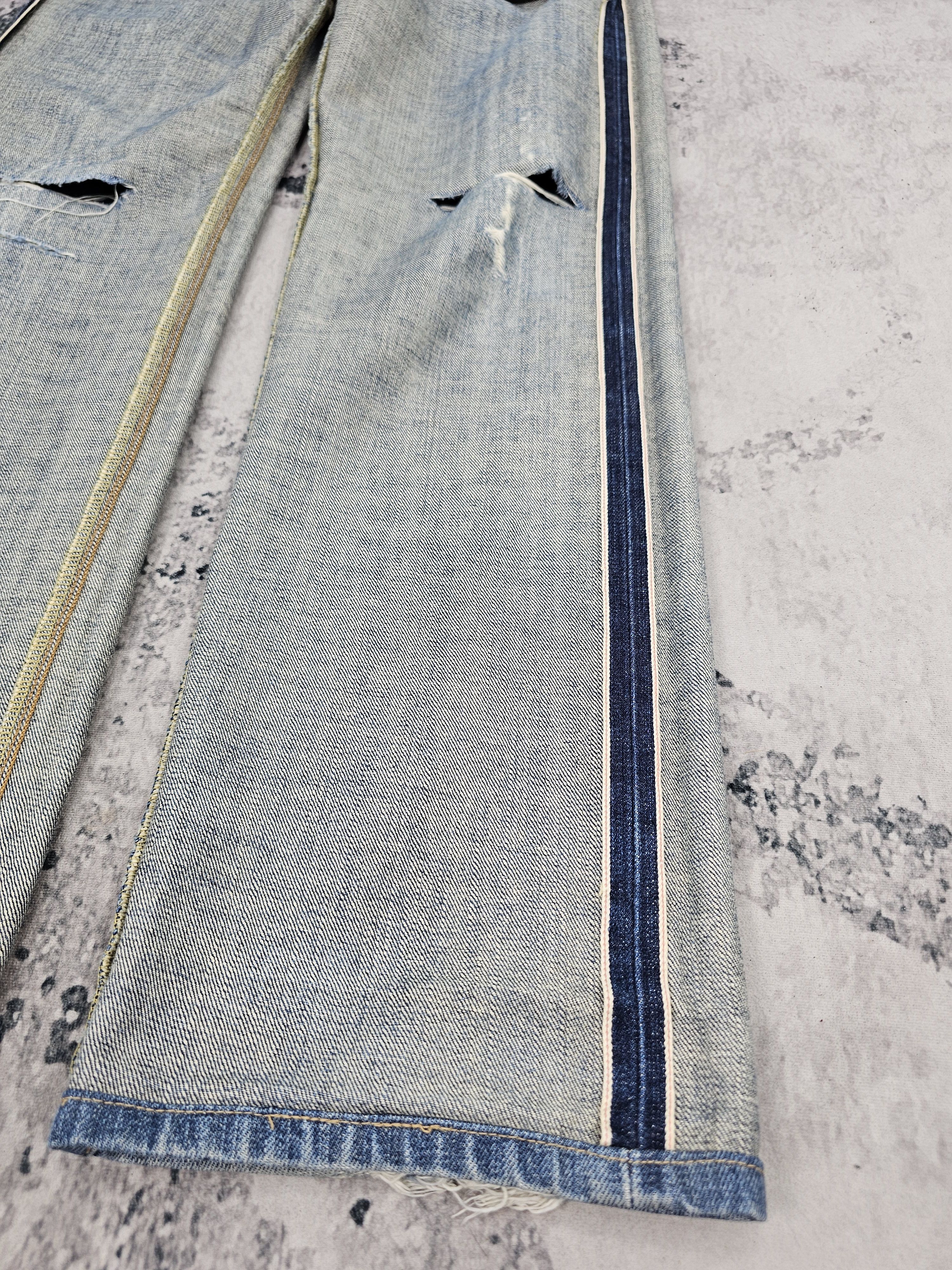Edwin EDWIN 505 X Selvedge Redline Faded Ripped Jeans JB0316 Size US 30 / EU 46 - 12 Thumbnail