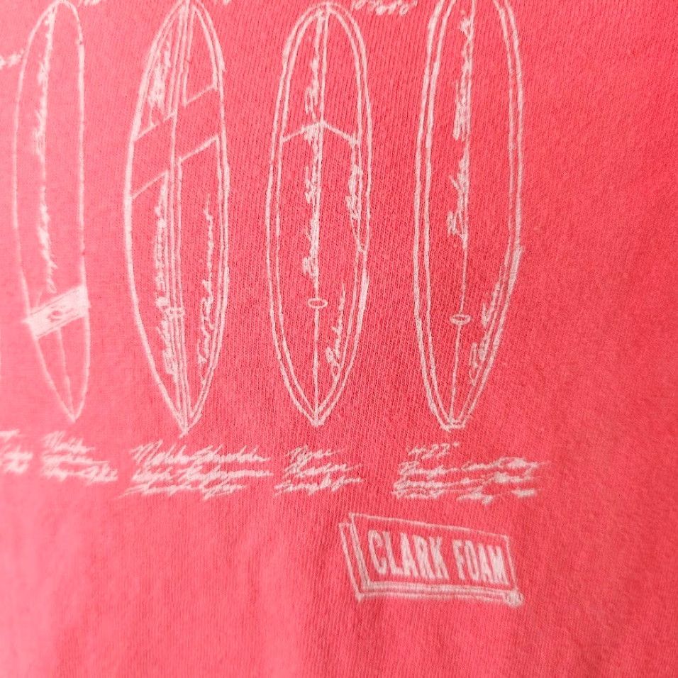 Clarks Clark Foam Surfboards T Shirt Mens Size Small Pink Surfer Surfing Tee Size US S / EU 44-46 / 1 - 4 Thumbnail