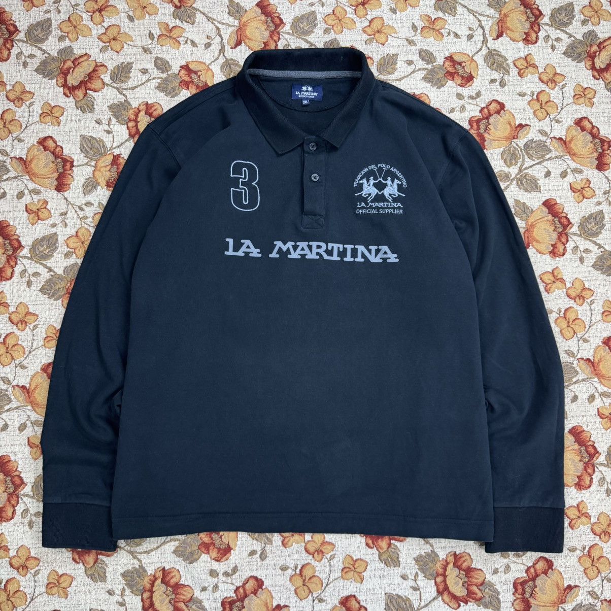 La Martina × Polo Ralph Lauren La Martina Black Out Longsleeve Polo Racing Y2K Chief Keef Size US L / EU 52-54 / 3 - 1 Thumbnail