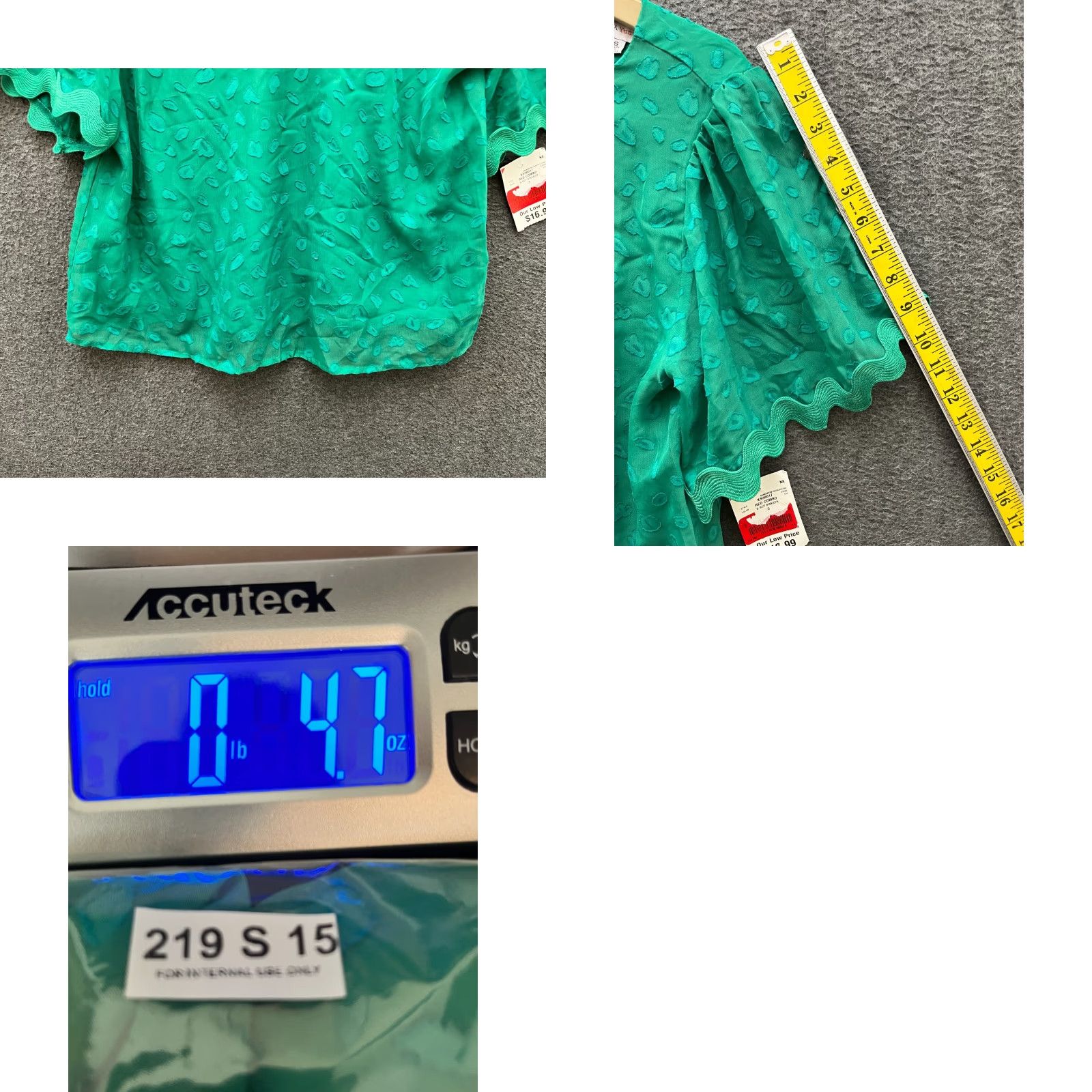 Vintage Yuni Blouse Women V-Neck Embroidered Top Kelly Green Size S Size S / US 4 / IT 40 - 8 Thumbnail