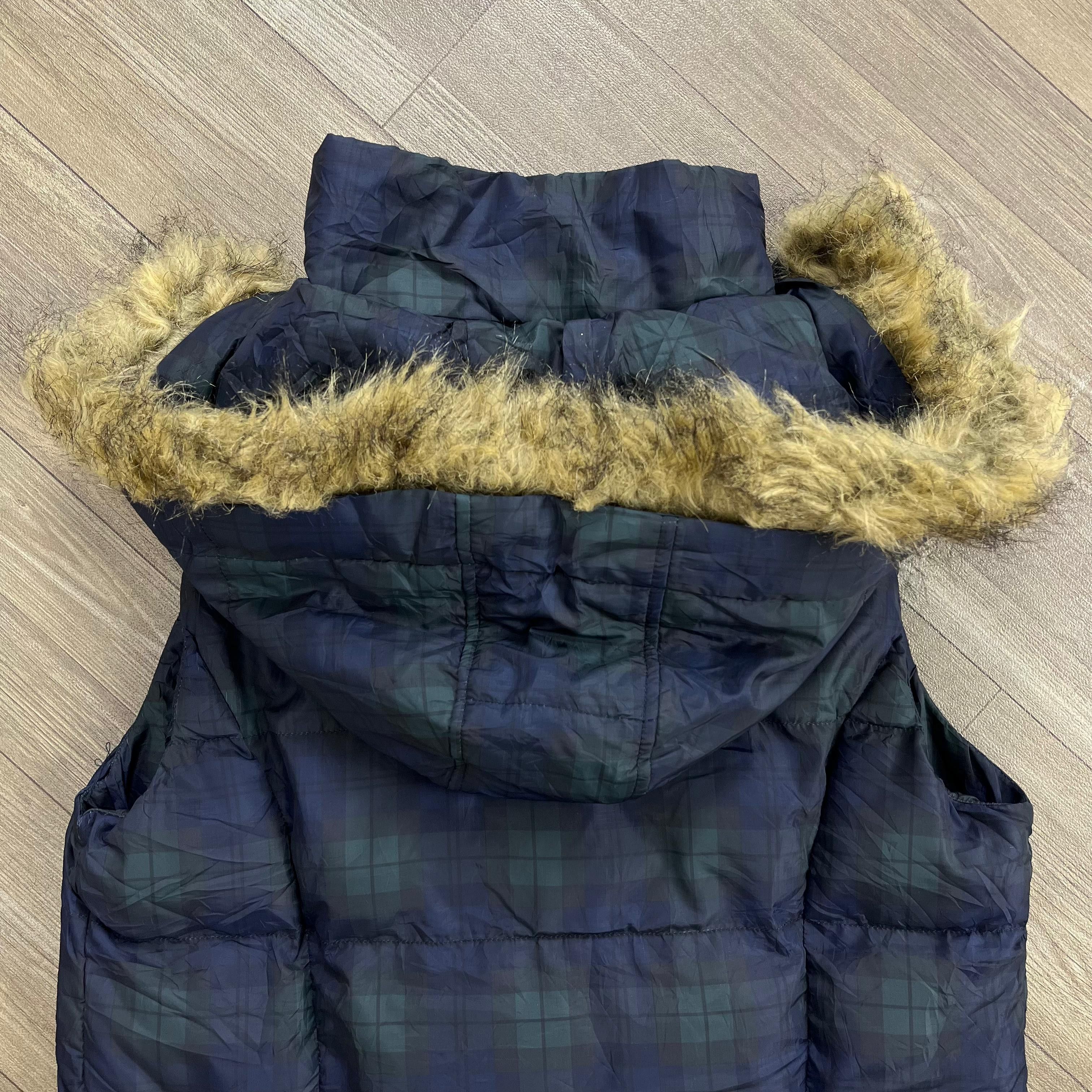 Japanese Brand 2000s Goa Style Plaid Down Jacket Fur Vest Size US M / EU 48-50 / 2 - 14 Thumbnail