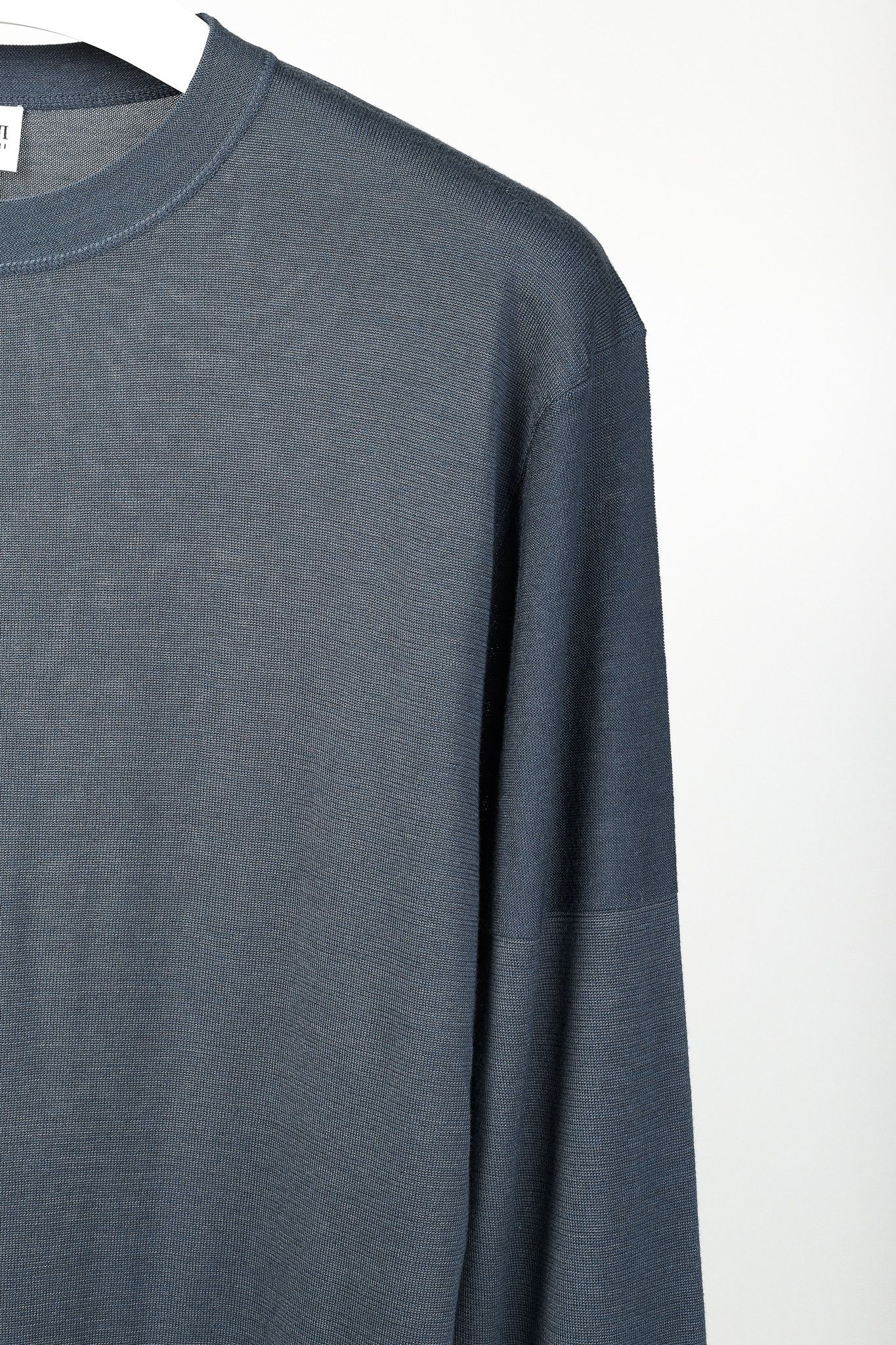 Armani Collezioni Armani Collezioni Blue Silk-Blend Pieced Long Sleeve T-Shirt Size US M / EU 48-50 / 2 - 5 Thumbnail