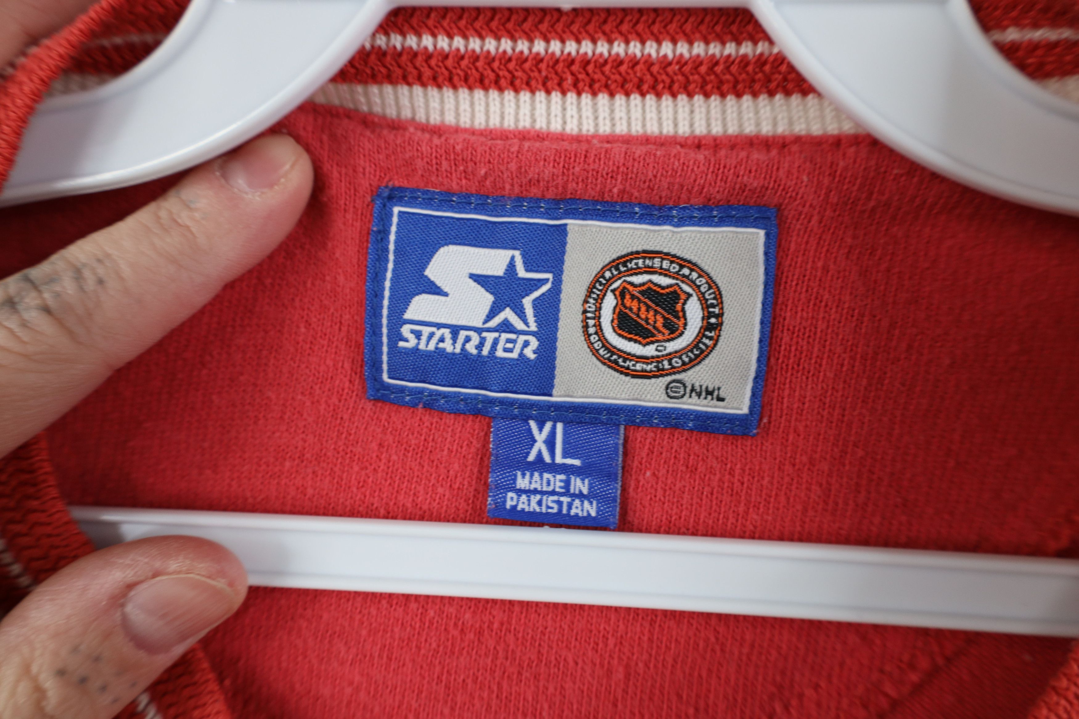 Starter Vintage 90s Starter Red Wings Ribbed Knit Ringer T-Shirt Size US XL / EU 56 / 4 - 8 Thumbnail