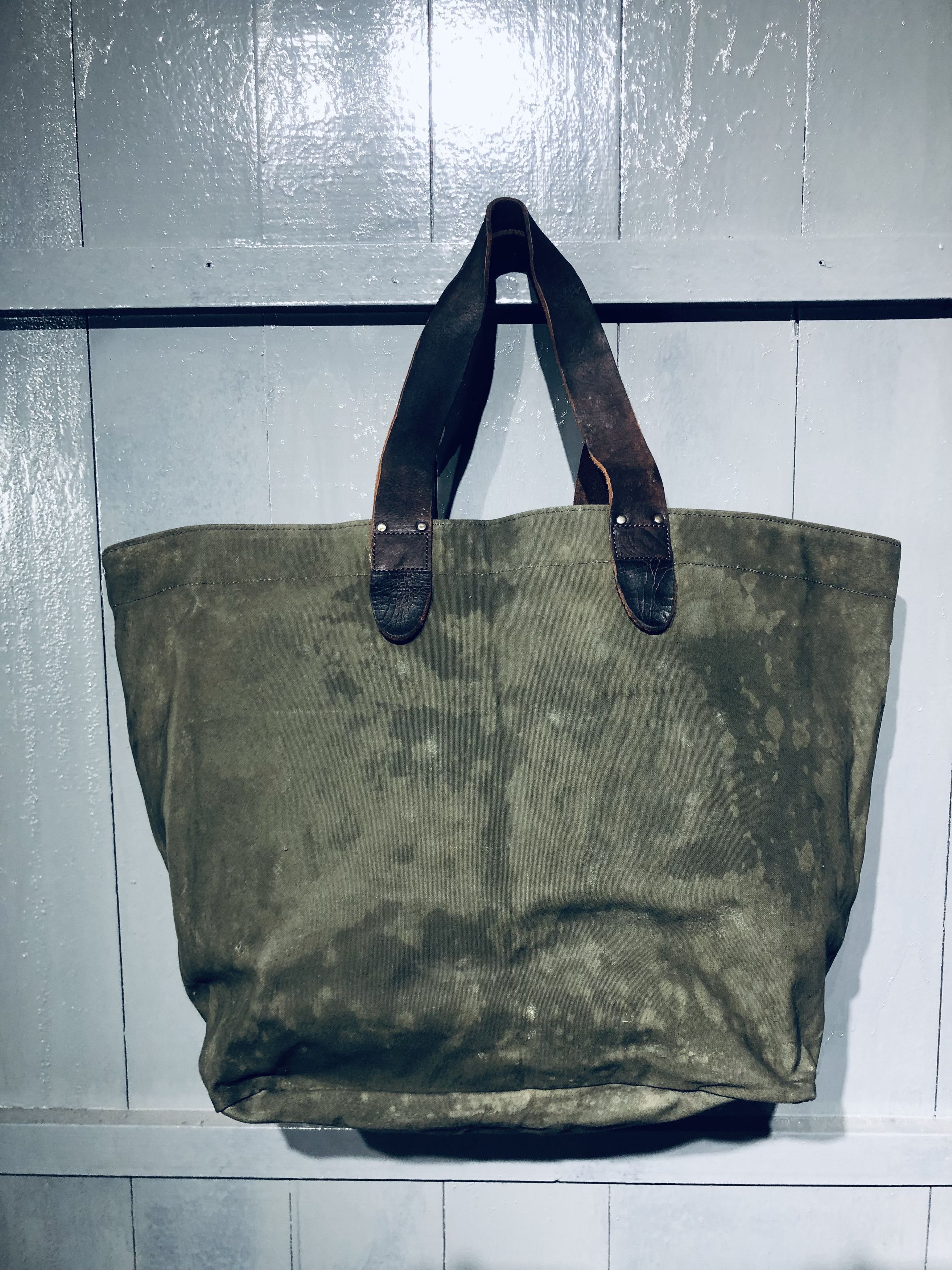 Canvas × Japanese Brand × Leather JAPANESE STREETWEAR FASHION STYLE CANVAS LEATHER TOTEBAG Size ONE SIZE - 14 Thumbnail