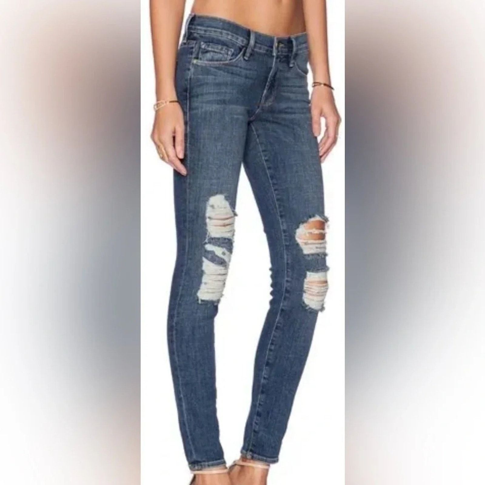 Frame Frame Denim Le Skinny de Jeanne distressed jeans, size 27 Size 27" / US 4 / IT 40 - 2 Thumbnail