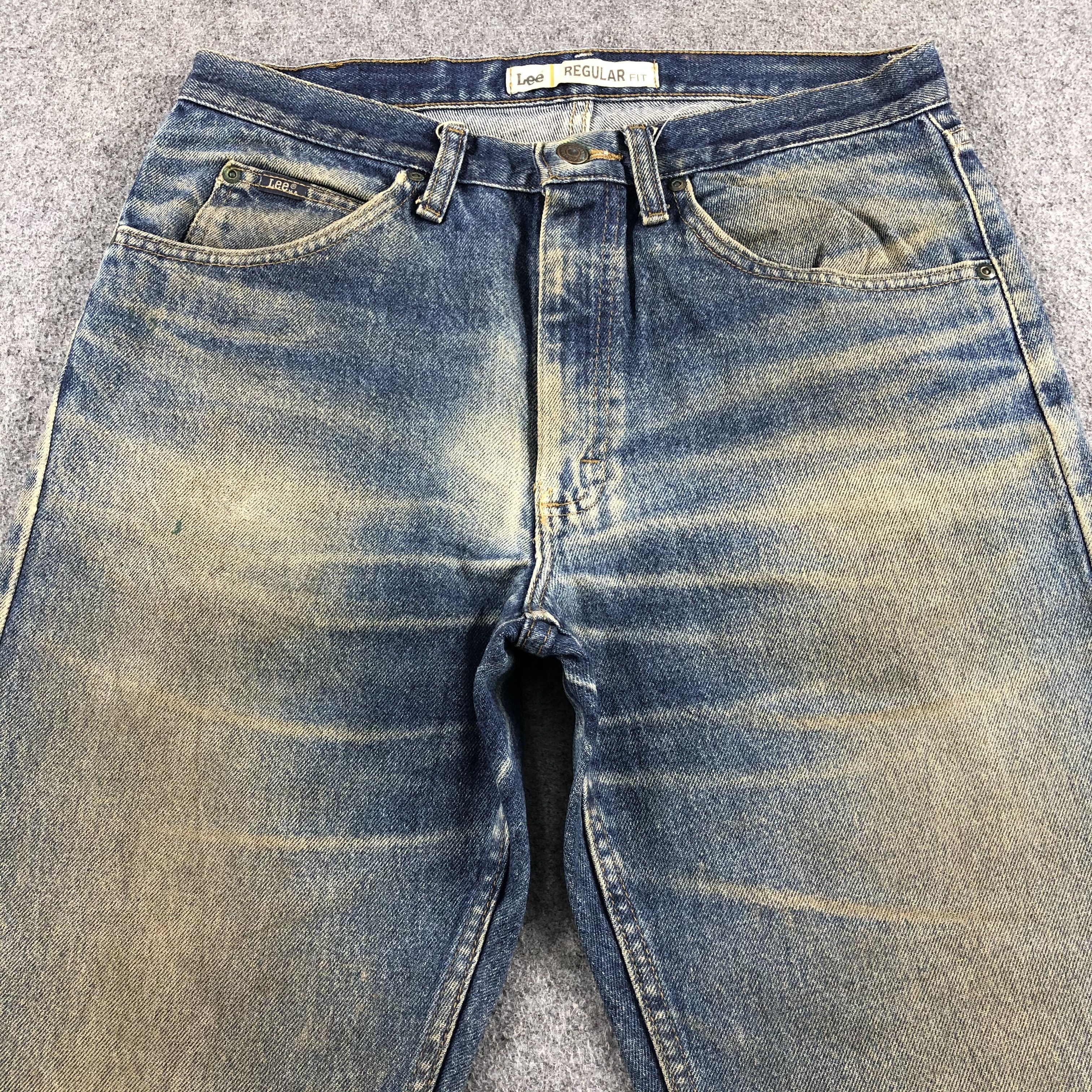 Lee Vintage Blue Wash Ripped Lee Jeans-J1664 Size US 33 - 3 Thumbnail