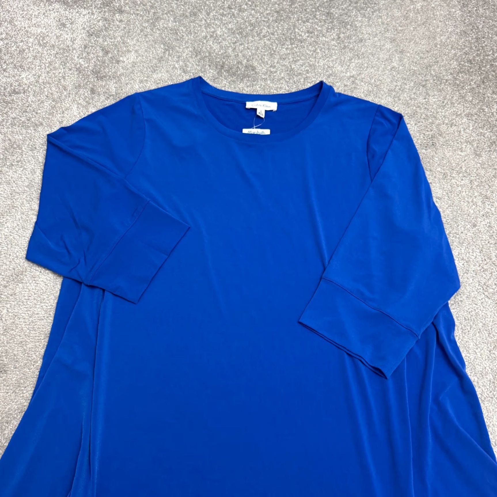 Calvin Klein Calvin Klein Collection Blouse Womens Plus 1X Royal Blue Long Sleeve Tunic Shirt NWT Size XL / US 12-14 / IT 48-50 - 3 Thumbnail