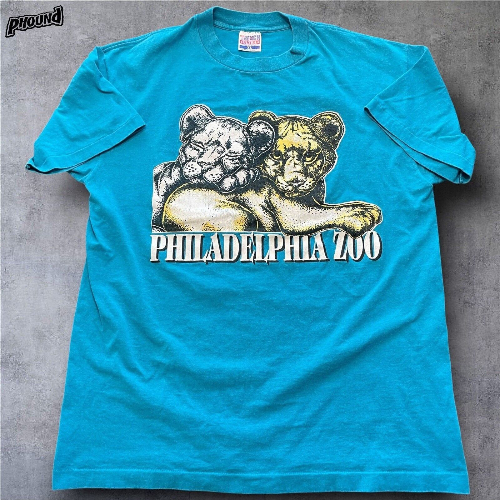 Vintage Vtg 90s PHILADELPHIA ZOO T-Shirt Lion Cub nature animals XL Size US M / EU 48-50 / 2 - 1 Thumbnail