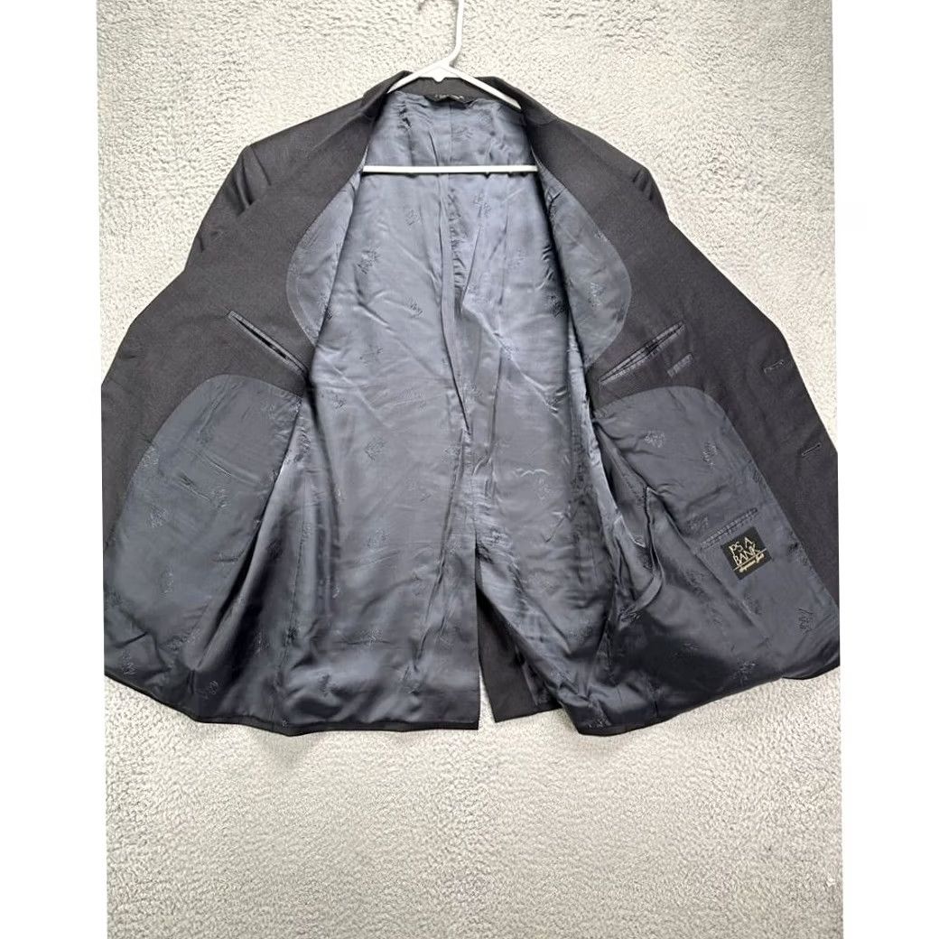 Jos. A. Bank Jos. A. Bank Wool Blazer Mens 43R Grey Signature Gold 2 Button Suit Coat Size 46R - 4 Thumbnail