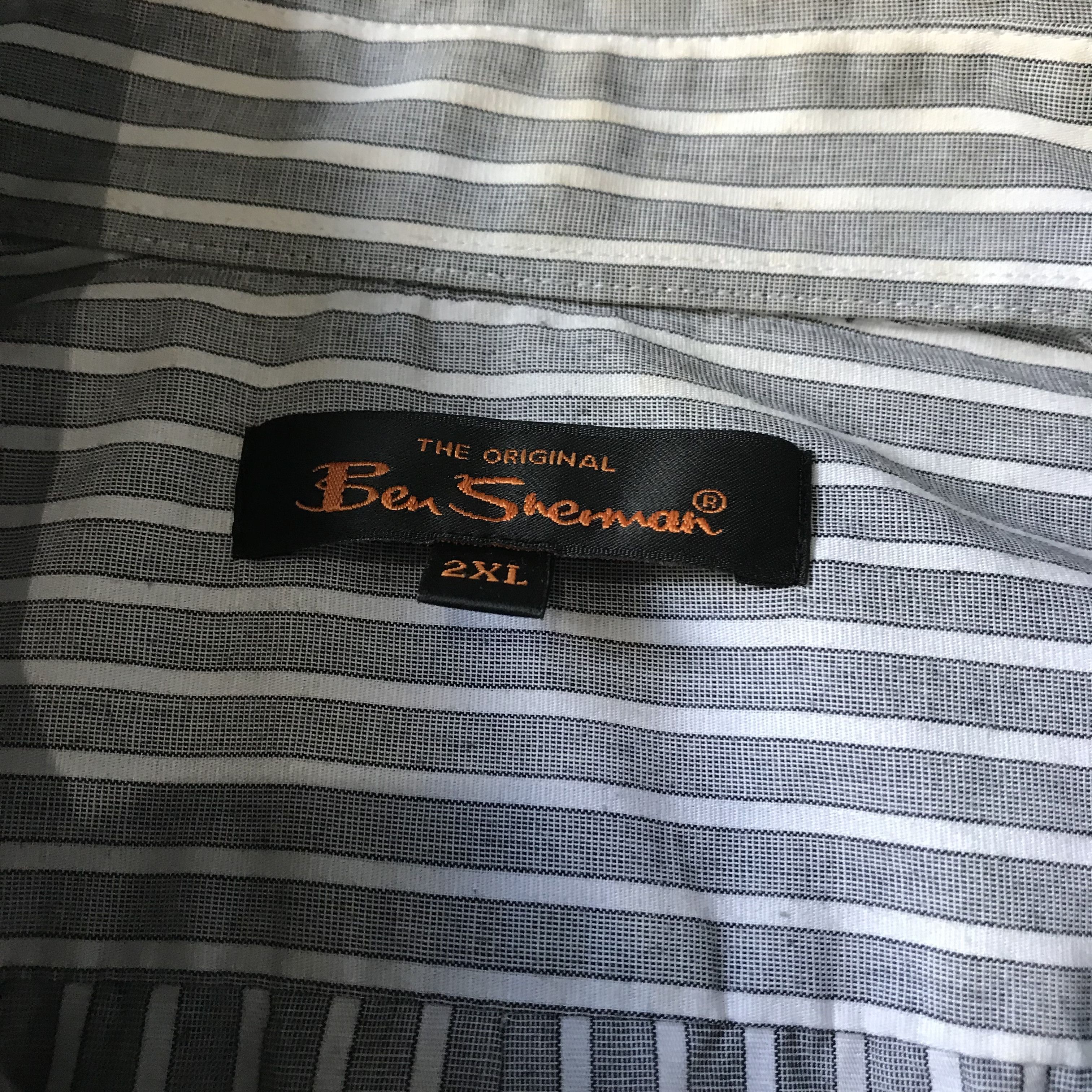 Ben Sherman × Vintage Ben Sherman Grey Stripes Shirt Button down 3 finger Colar Size US XL / EU 56 / 4 - 3 Thumbnail